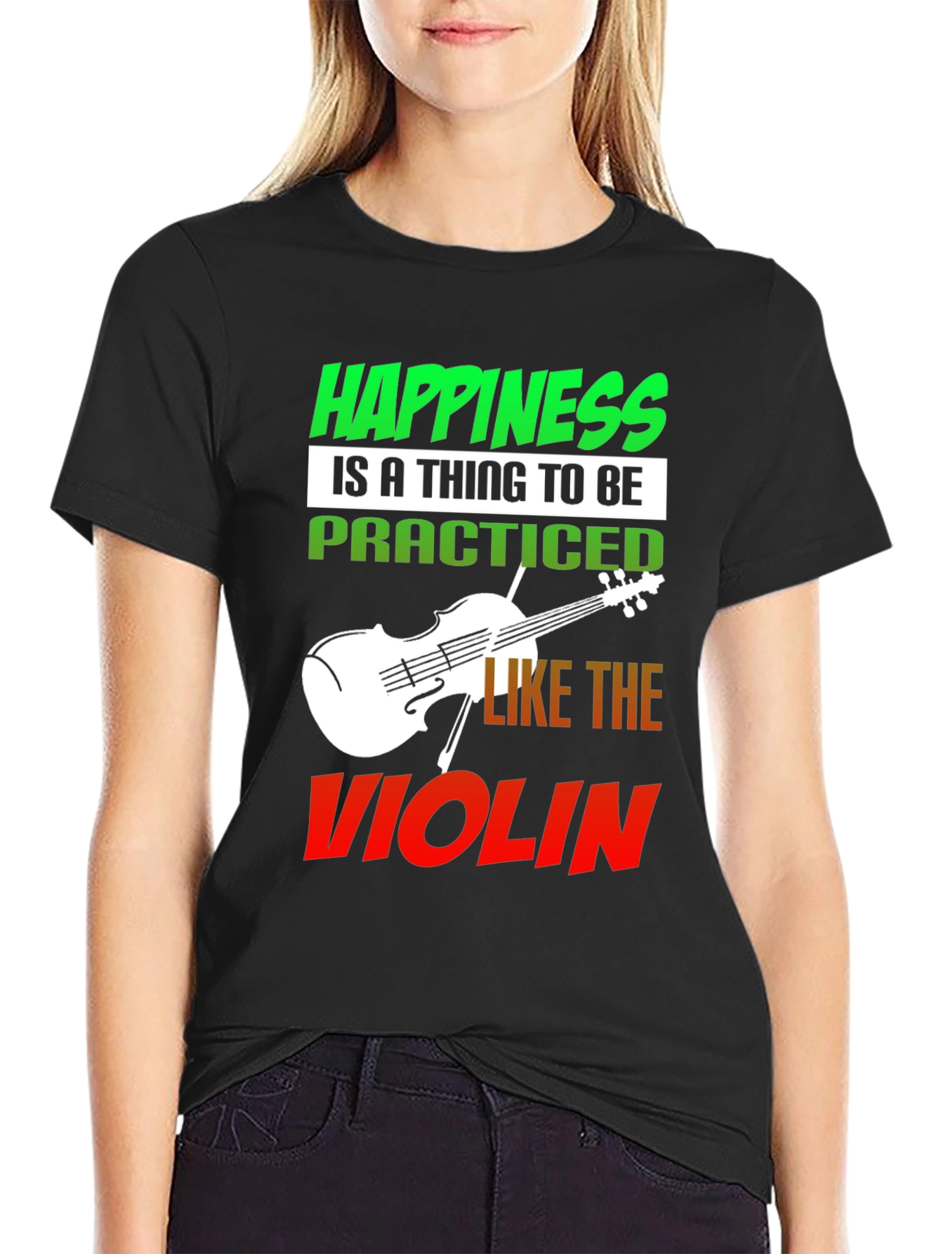 Happiness Violin T-Shirt - Practice Joy!