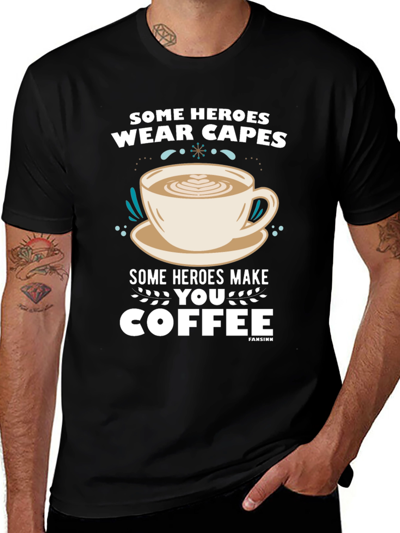 Some Heroes Coffee T-Shirt - Caffeine Hero Tee