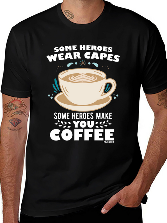 Some Heroes Coffee T-Shirt - Caffeine Hero Tee