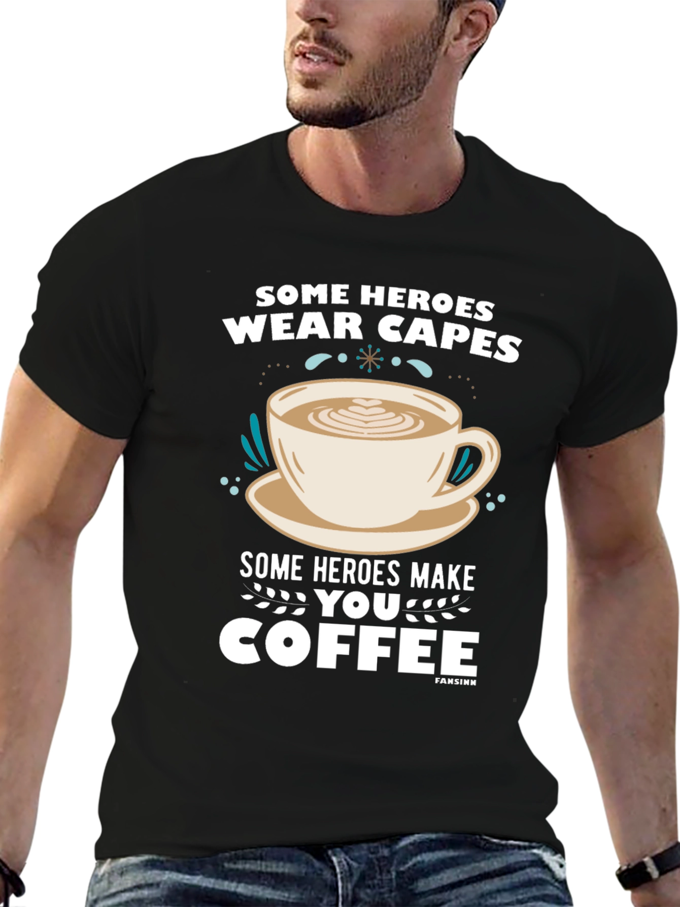Some Heroes Coffee T-Shirt - Caffeine Hero Tee