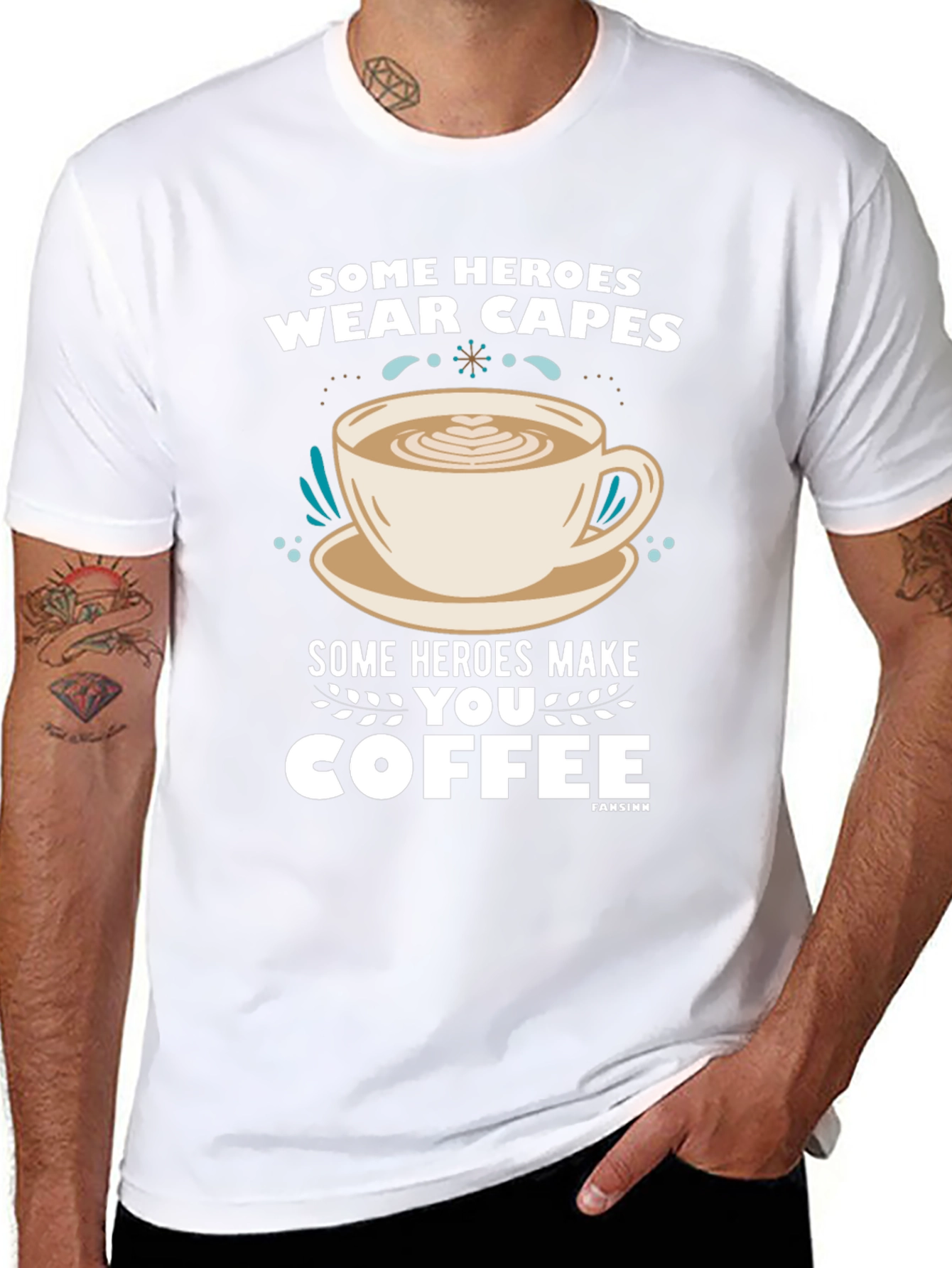 Some Heroes Coffee T-Shirt - Caffeine Hero Tee