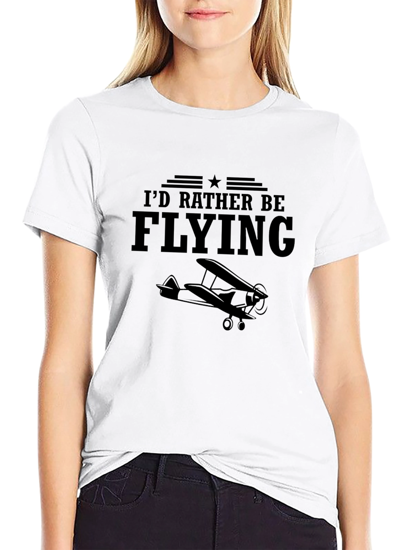Id Rather Be Flying T-Shirt Aviation Airplane Tee