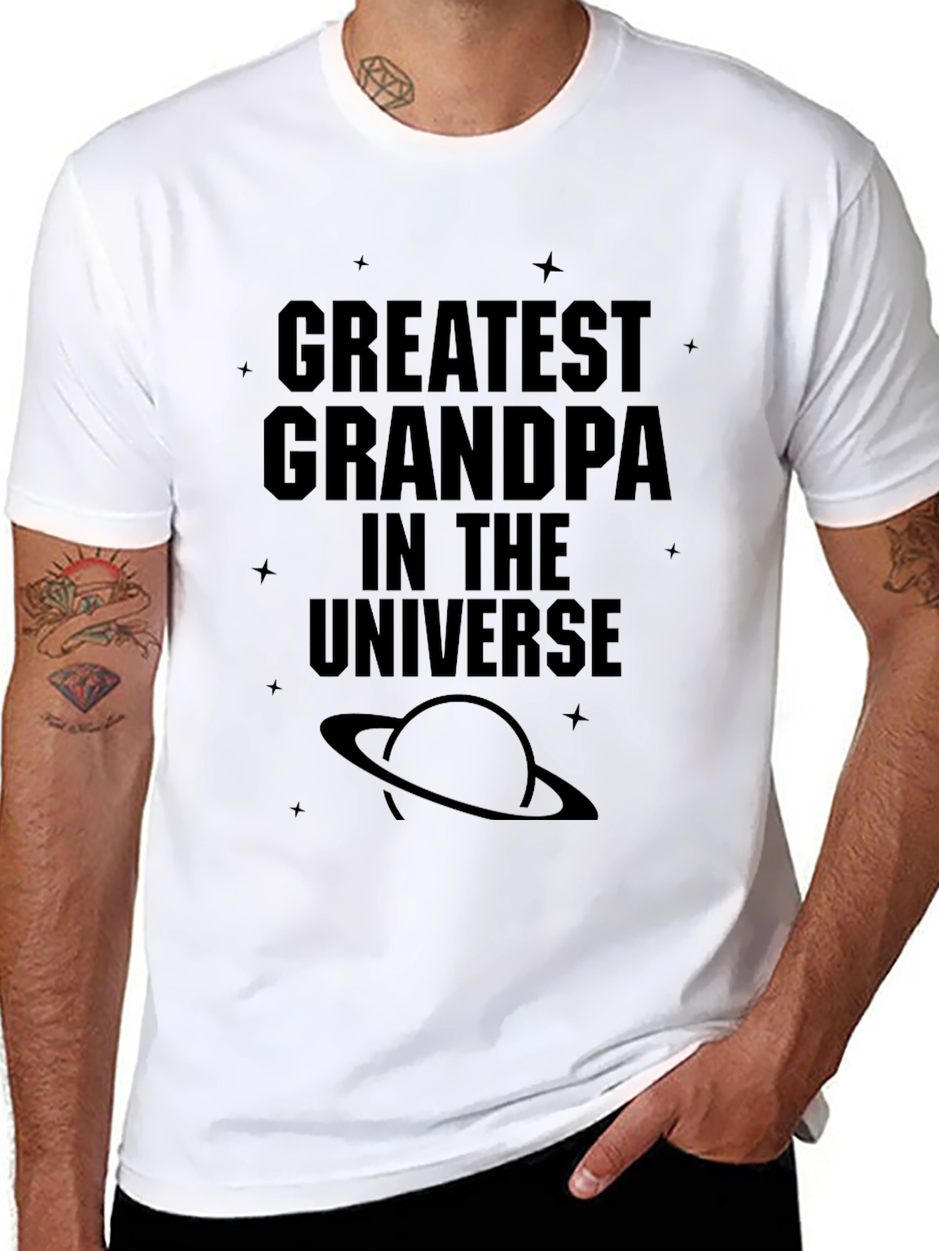 Greatest Grandpa in the Universe Black T-Shirt