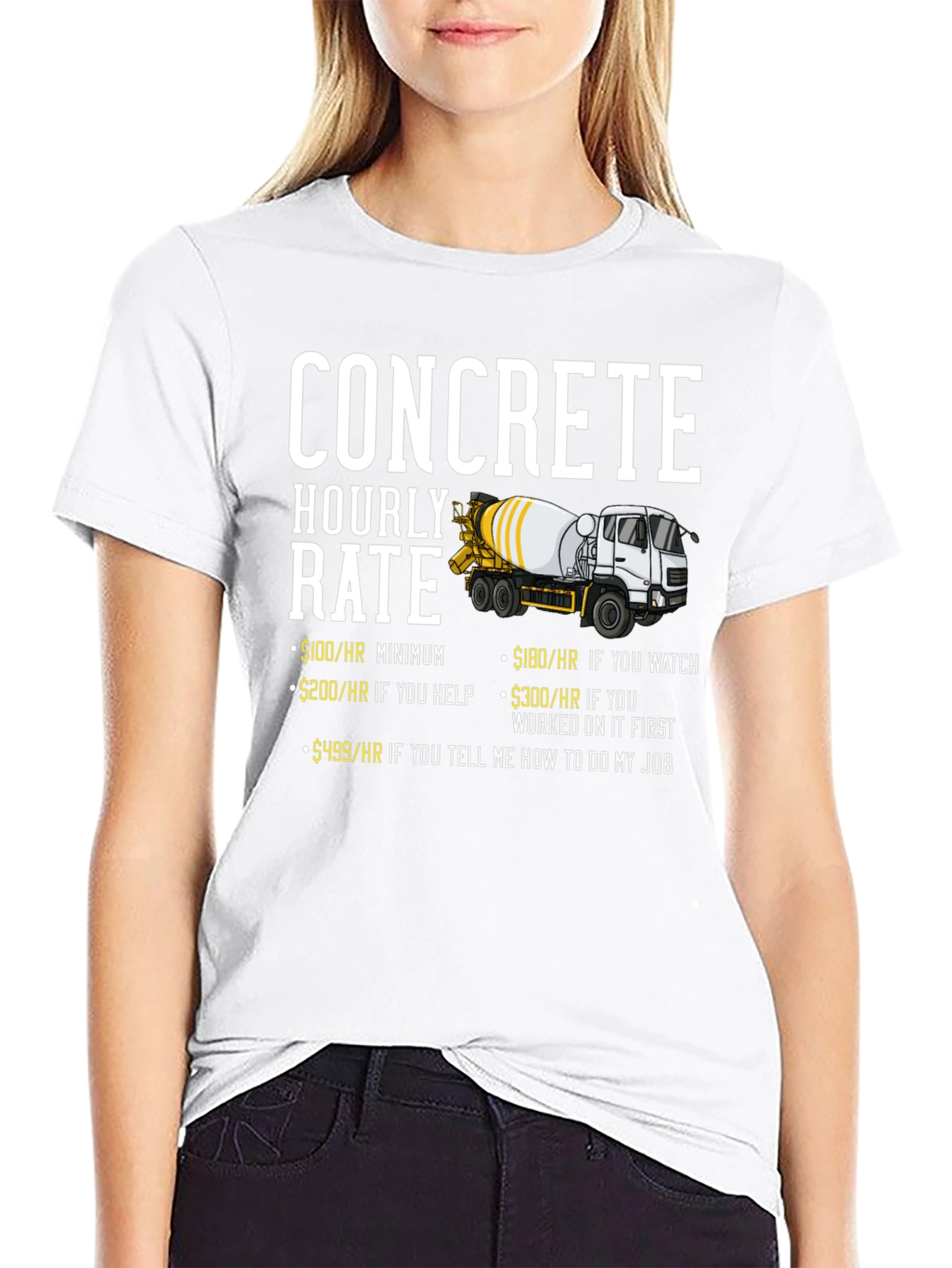 Concrete Hourly Rate Funny T-Shirt