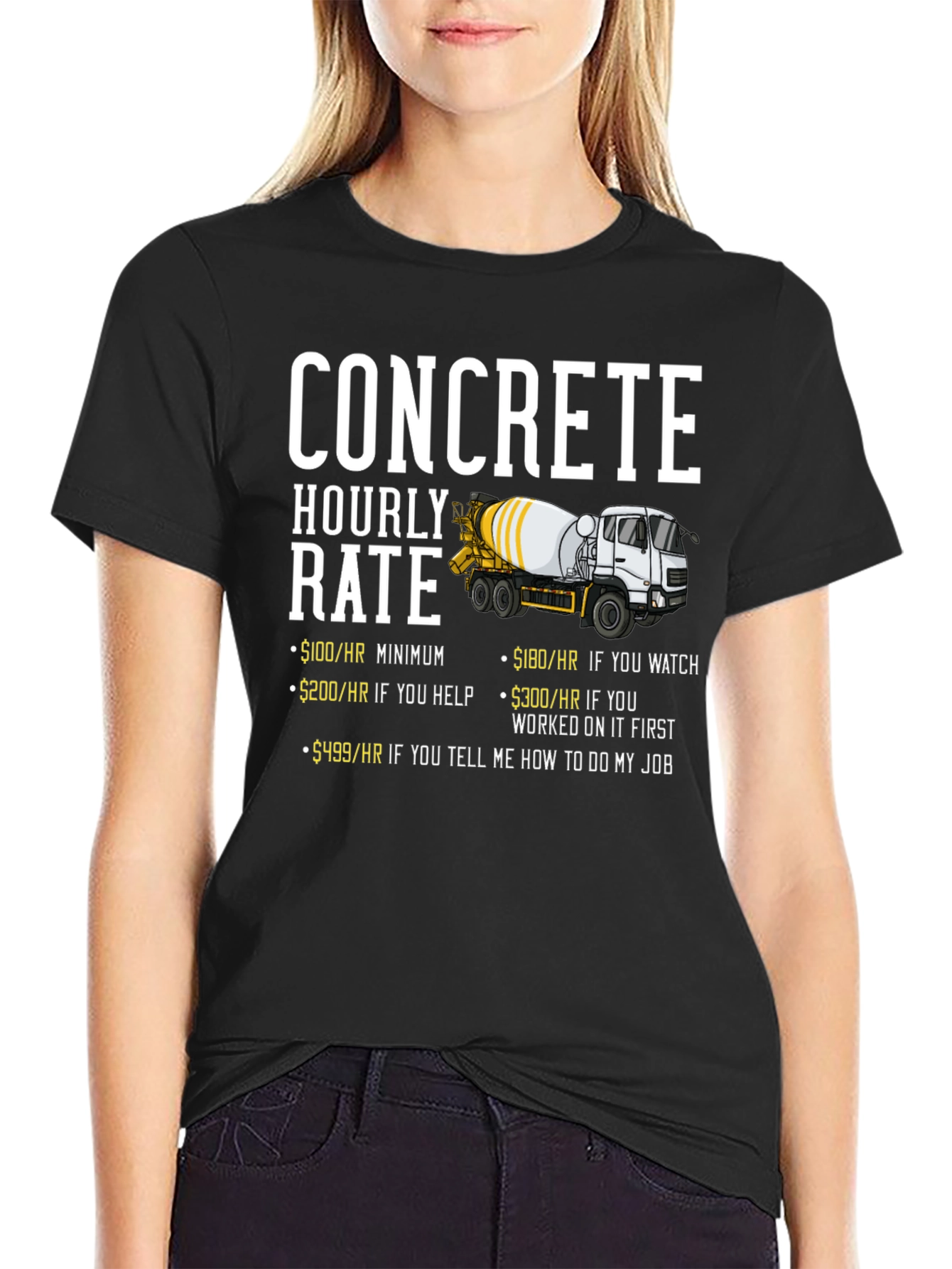 Concrete Hourly Rate Funny T-Shirt