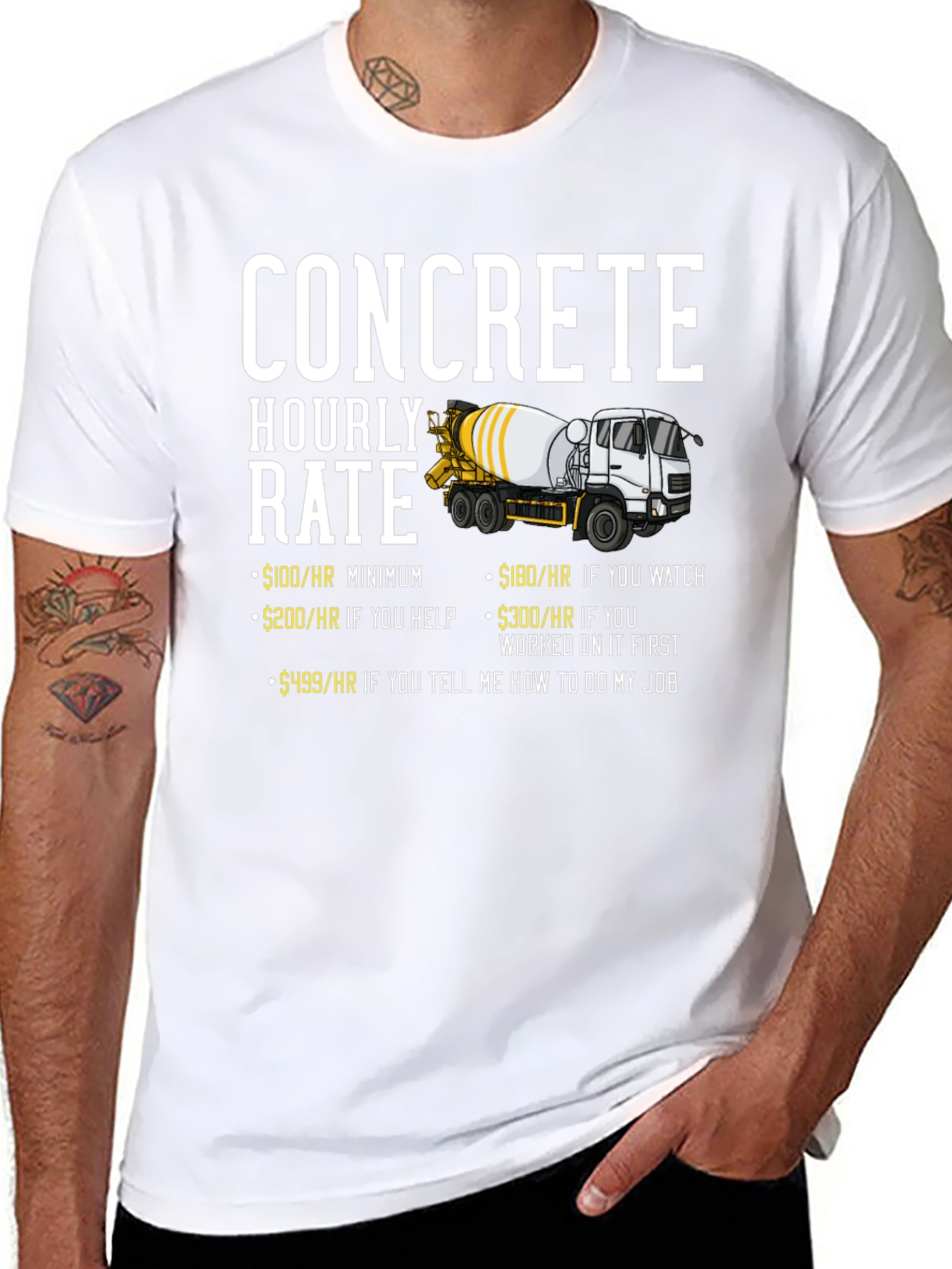 Concrete Hourly Rate Funny T-Shirt