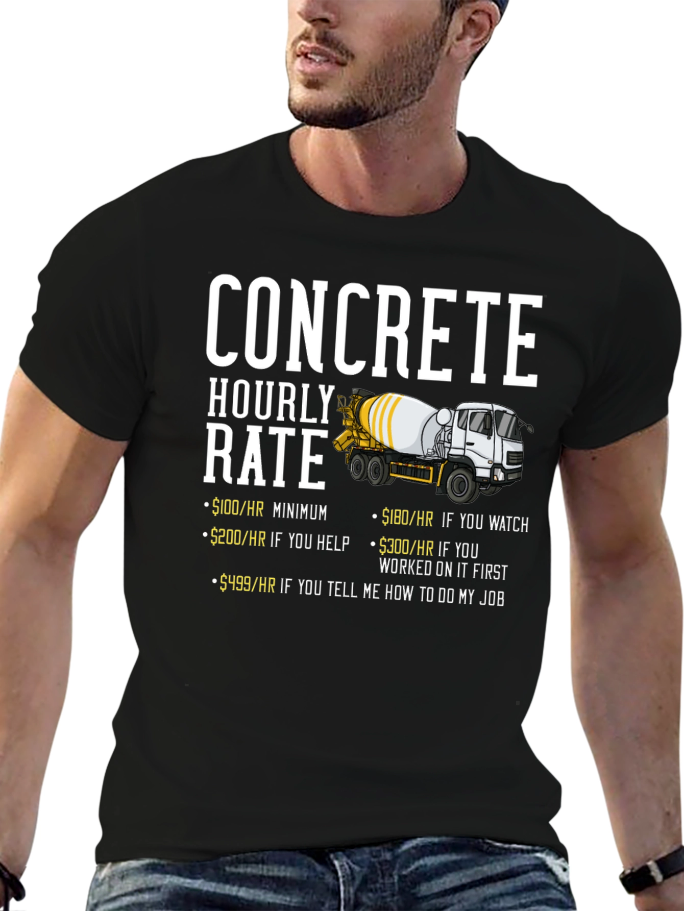 Concrete Hourly Rate Funny T-Shirt