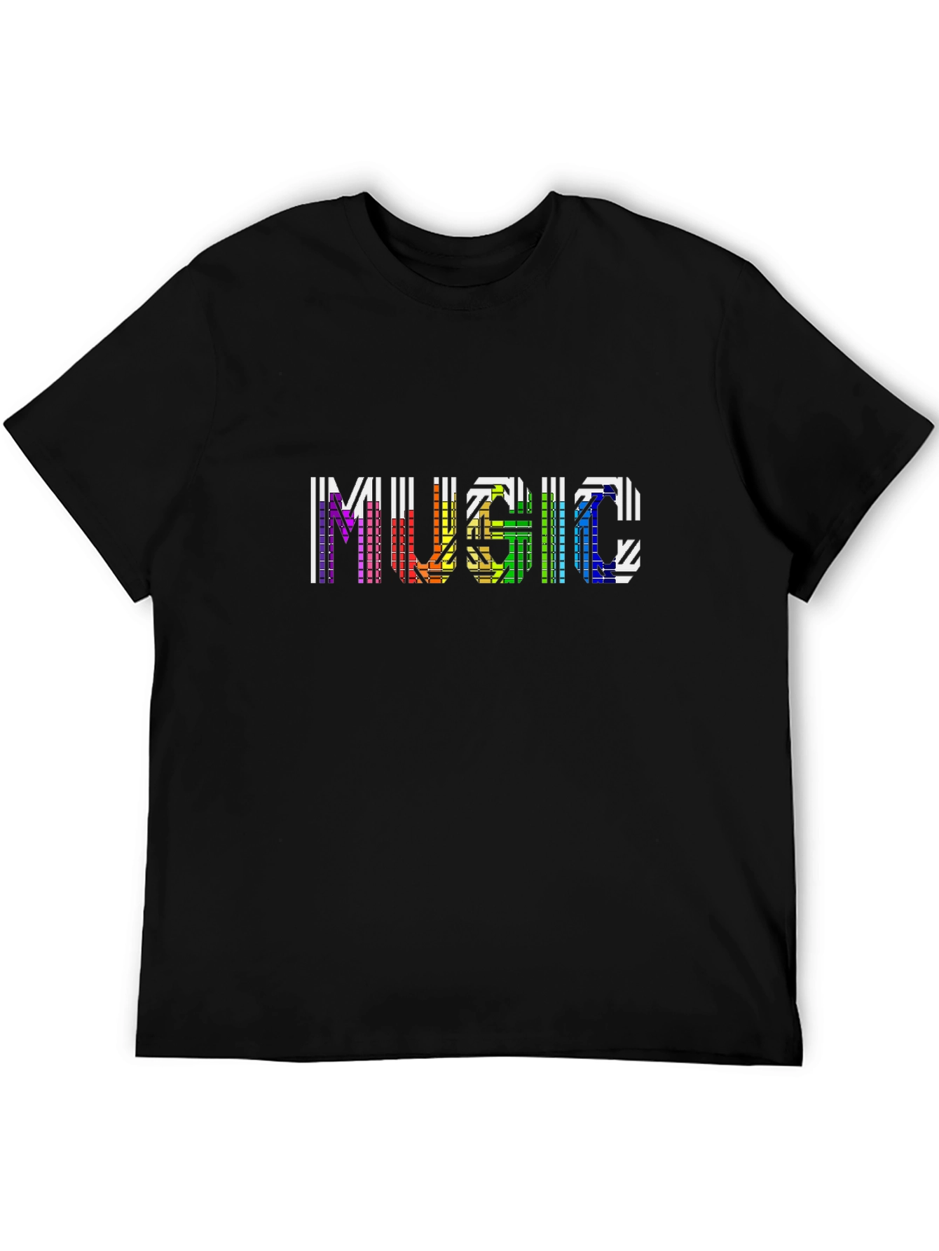 Rainbow Music Graphic Black T-Shirt