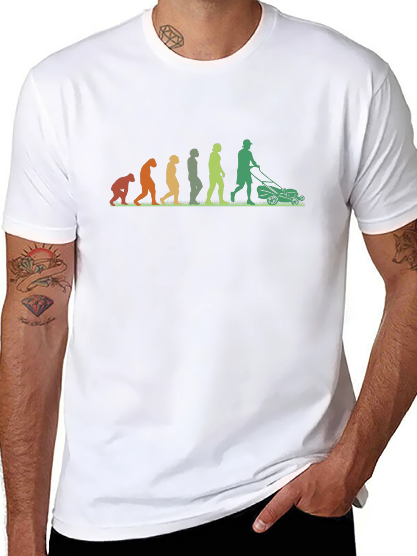 Evolution of Lawn Care Black T-Shirt