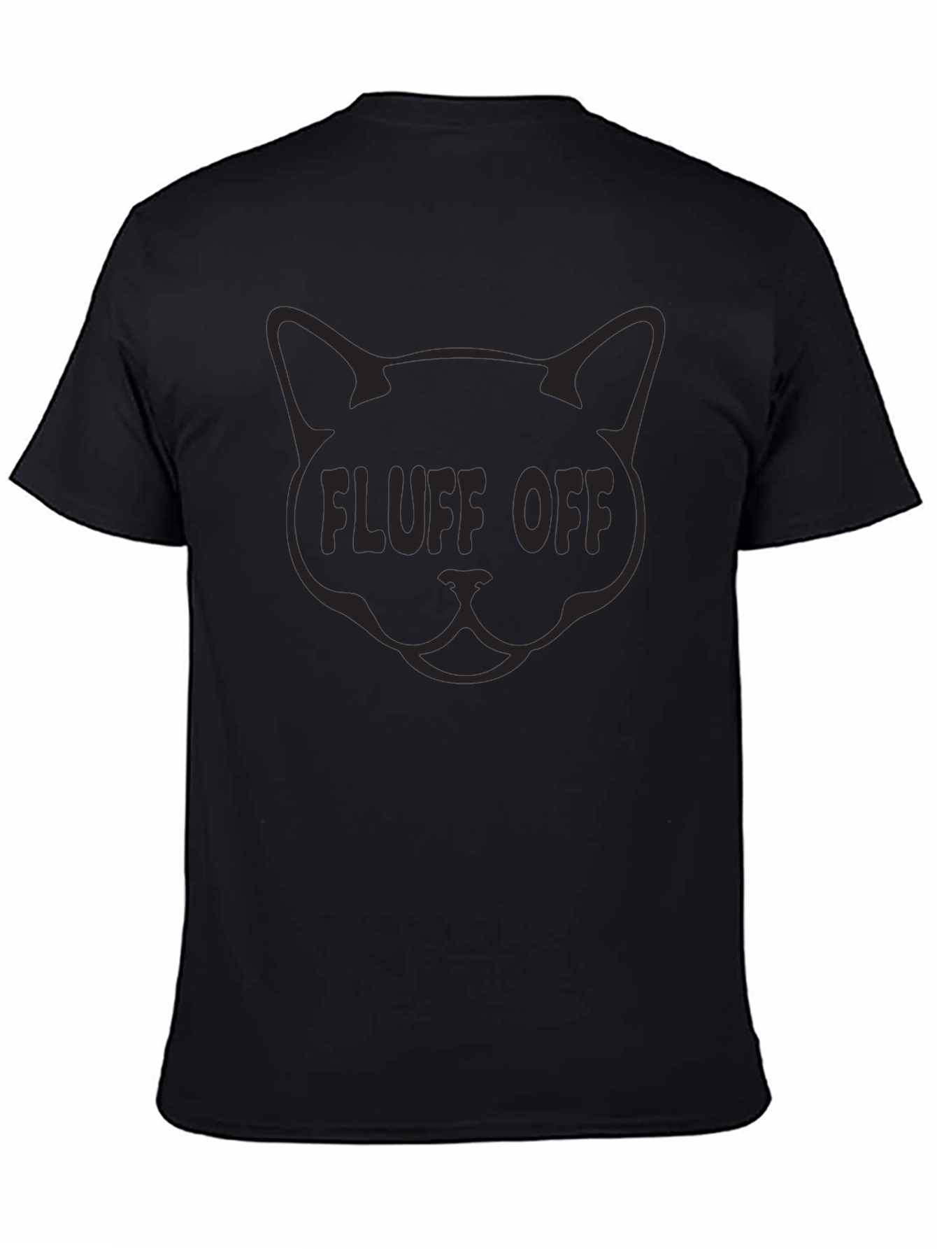 Fluff Off Cat Graphic T-Shirt - Crew Neck