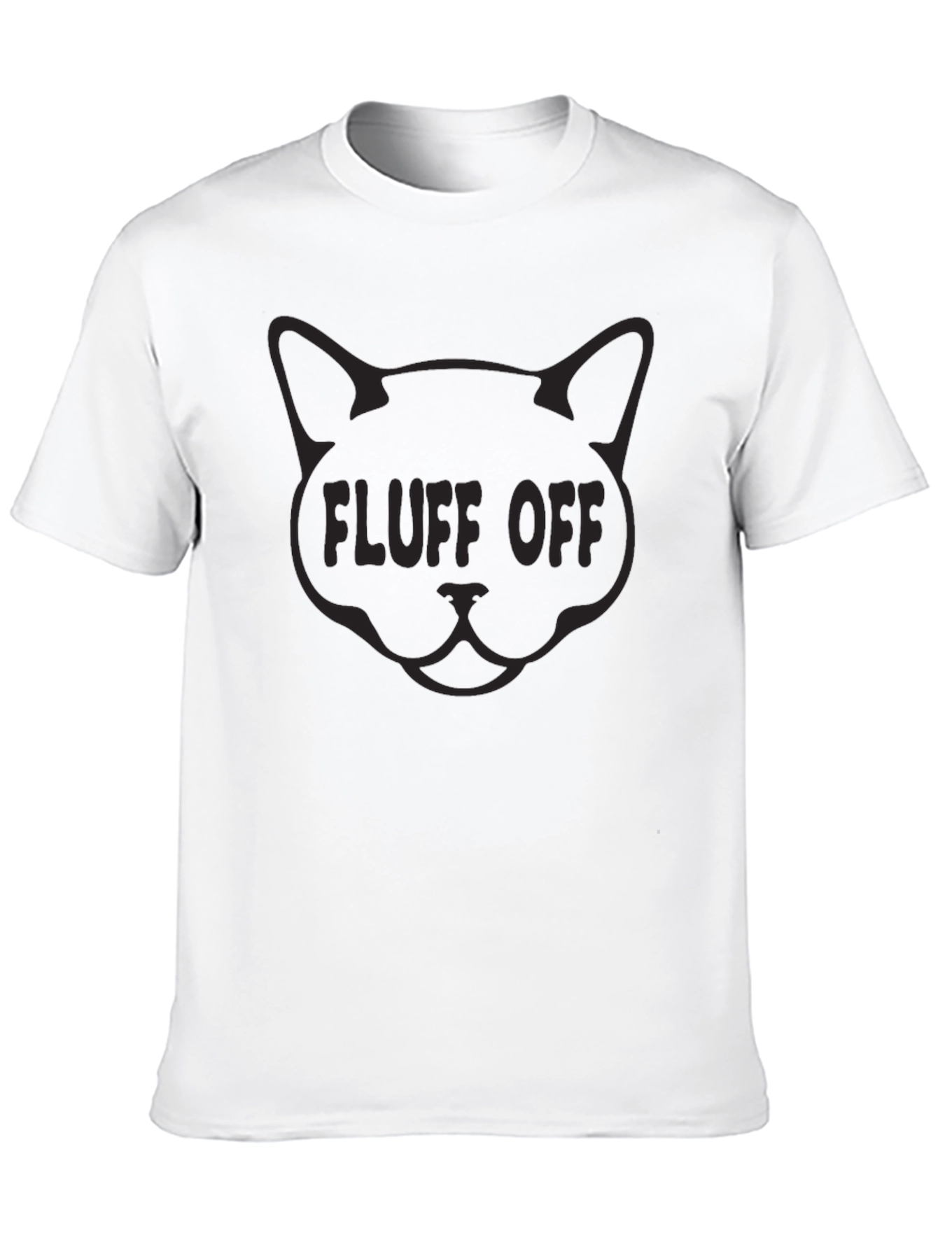 Fluff Off Cat Graphic T-Shirt - Crew Neck