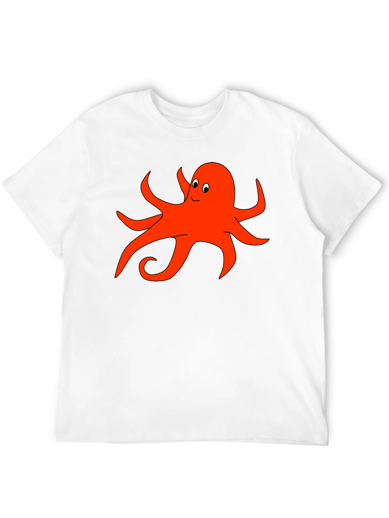 Fun Octopus Graphic Tee - Black Cotton T-Shirt