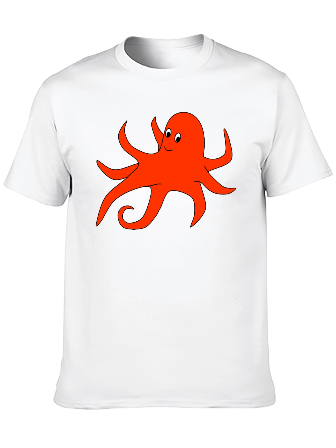 Fun Octopus Graphic Tee - Black Cotton T-Shirt