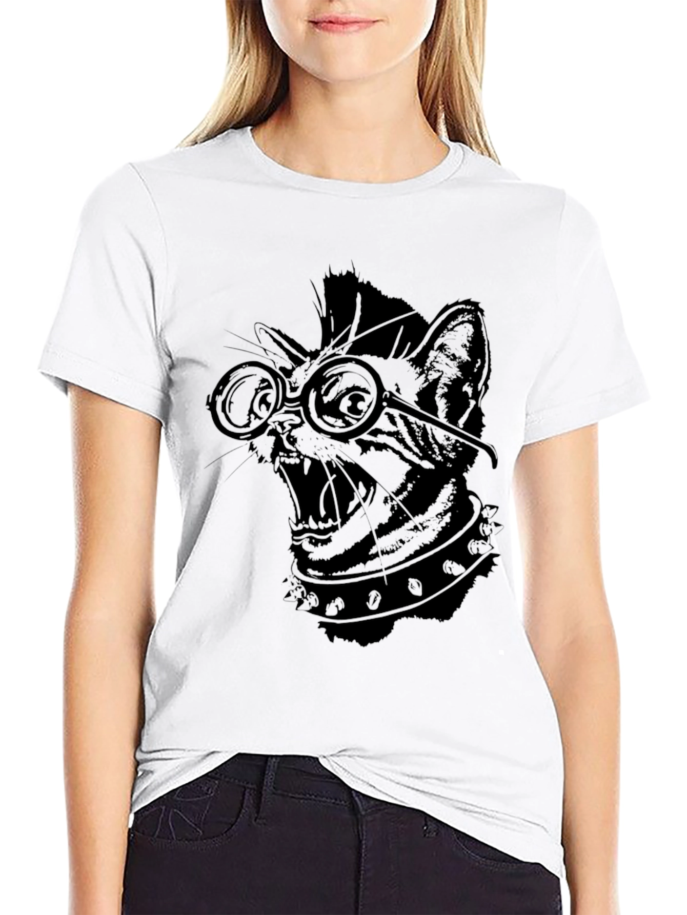 Punk Rock Cat T-Shirt - Cool Graphic Tee