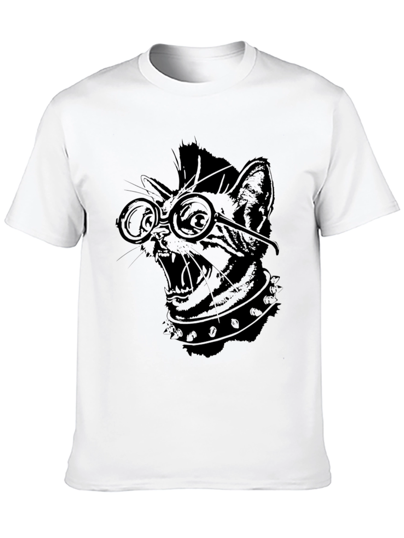Punk Rock Cat T-Shirt - Cool Graphic Tee