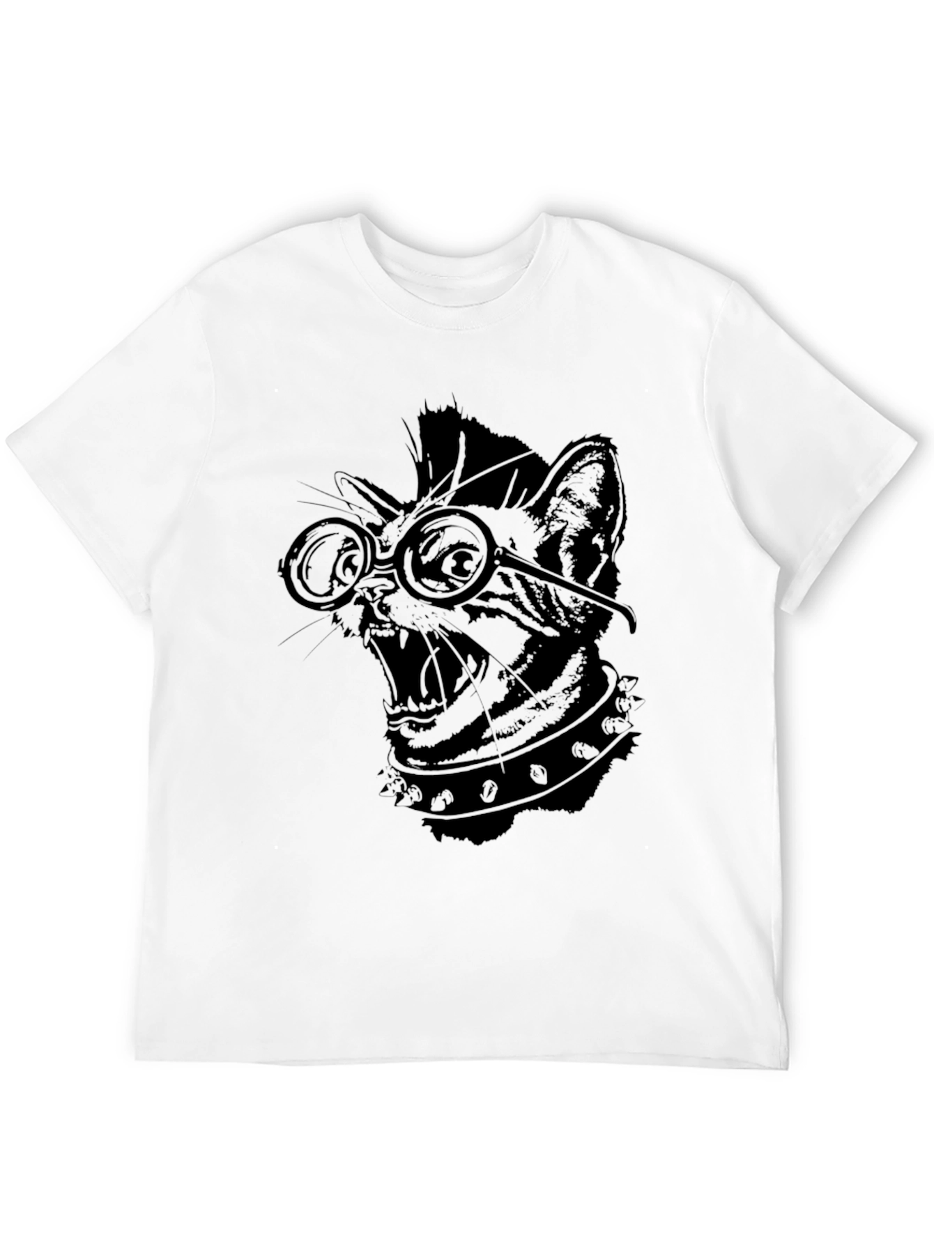 Punk Rock Cat T-Shirt - Cool Graphic Tee
