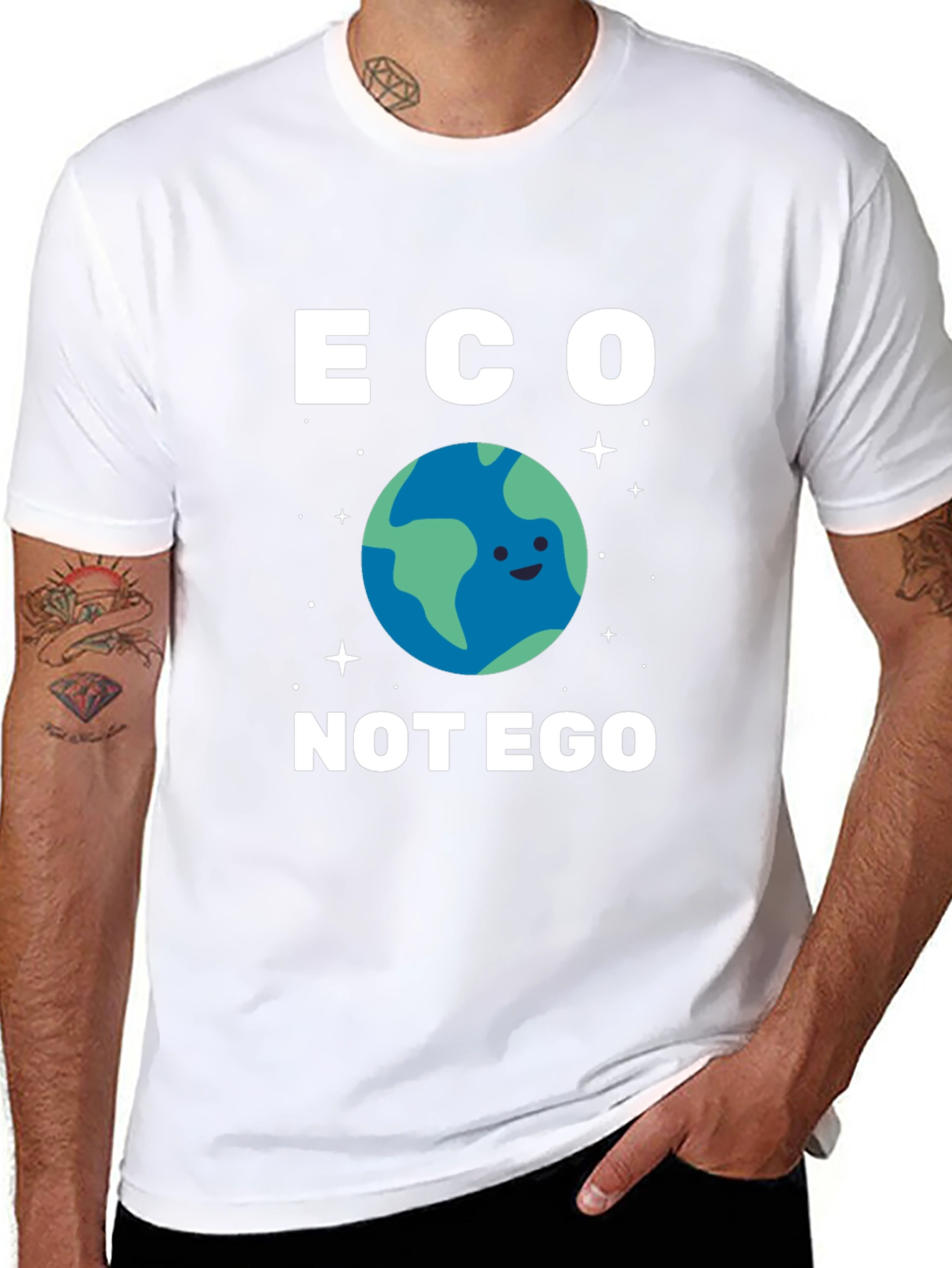 Eco Not Ego Graphic T-Shirt - Earth Day Tee