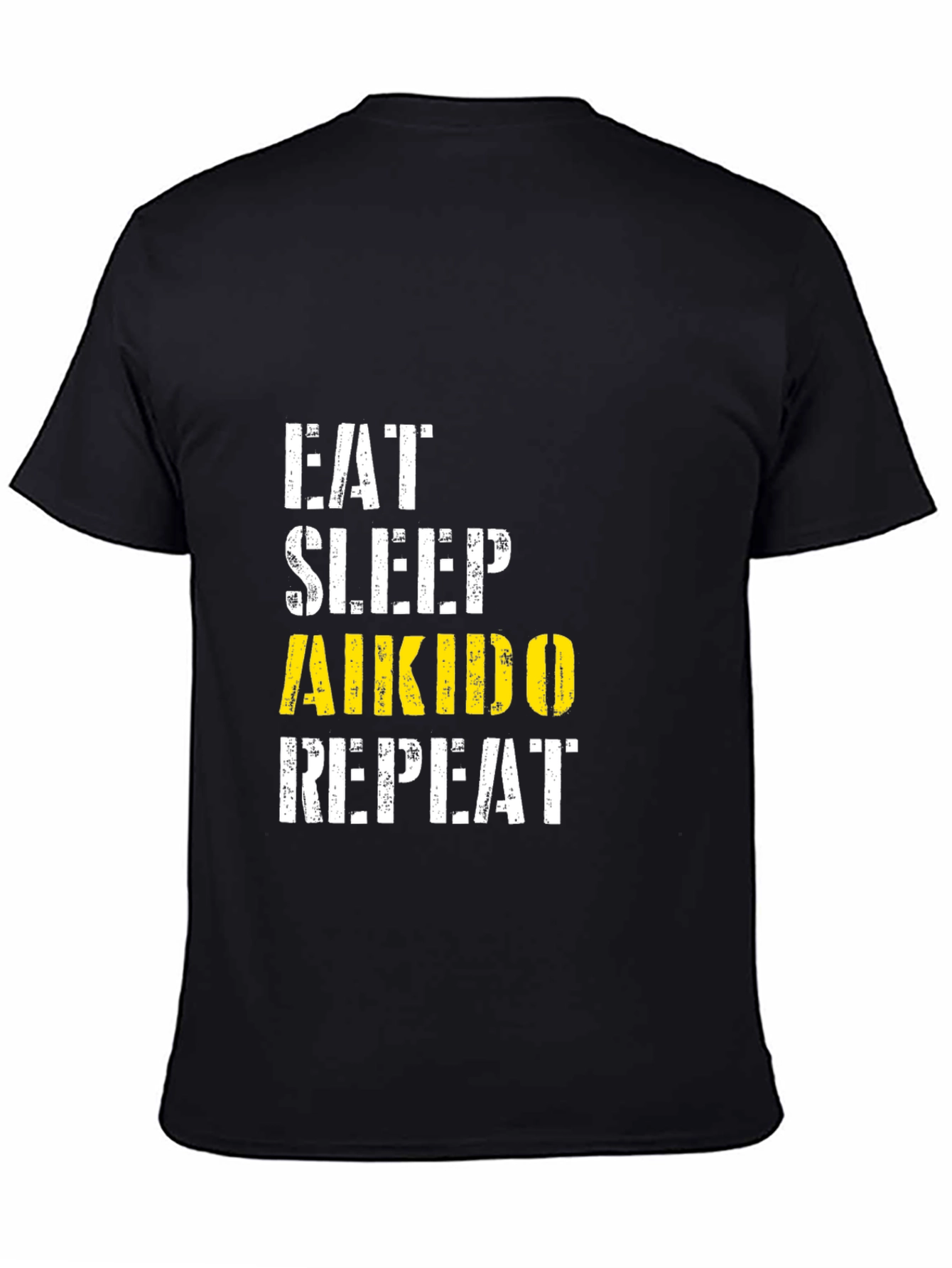 Eat Sleep Aikido Repeat Black T-Shirt