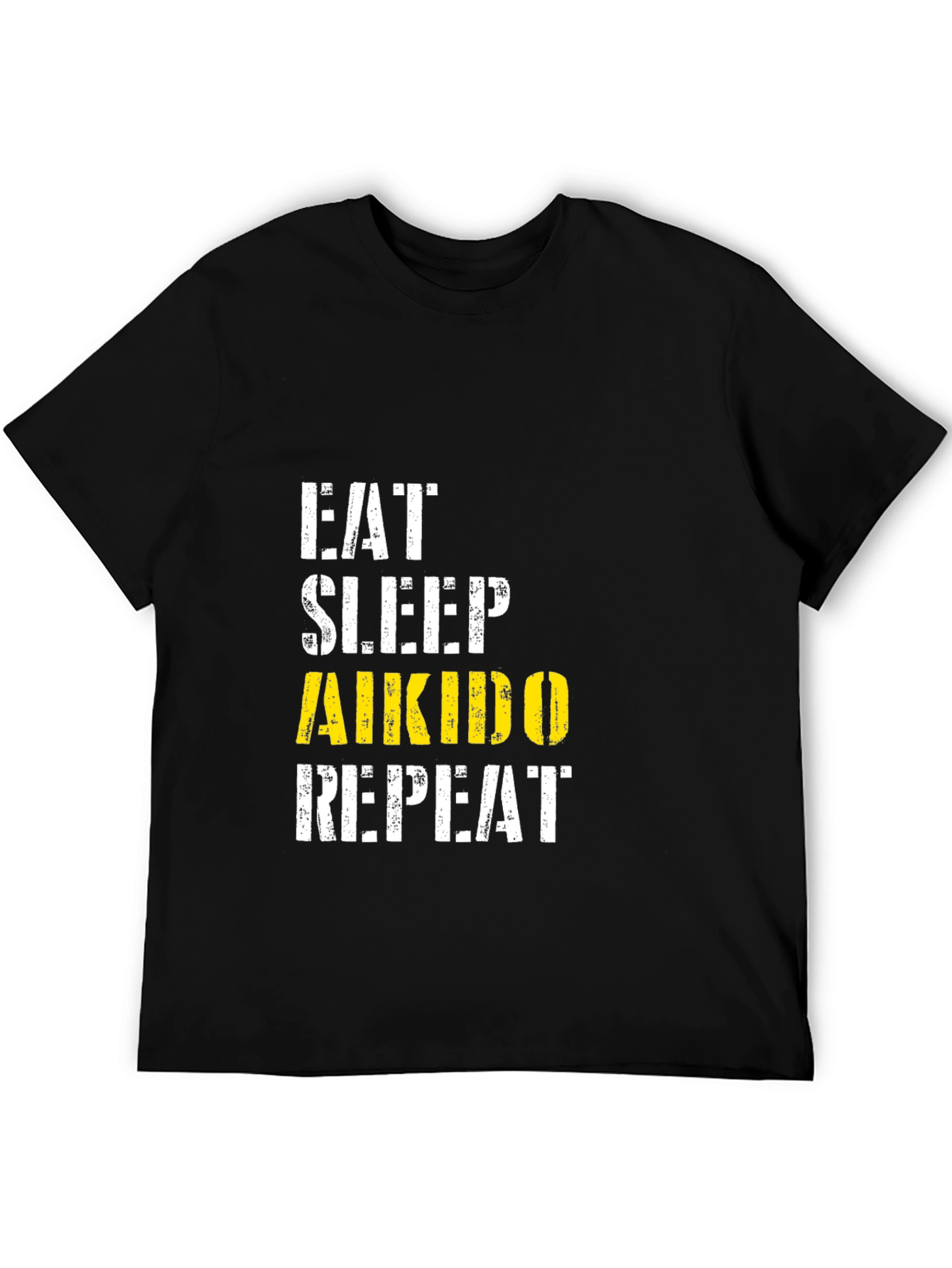 Eat Sleep Aikido Repeat Black T-Shirt