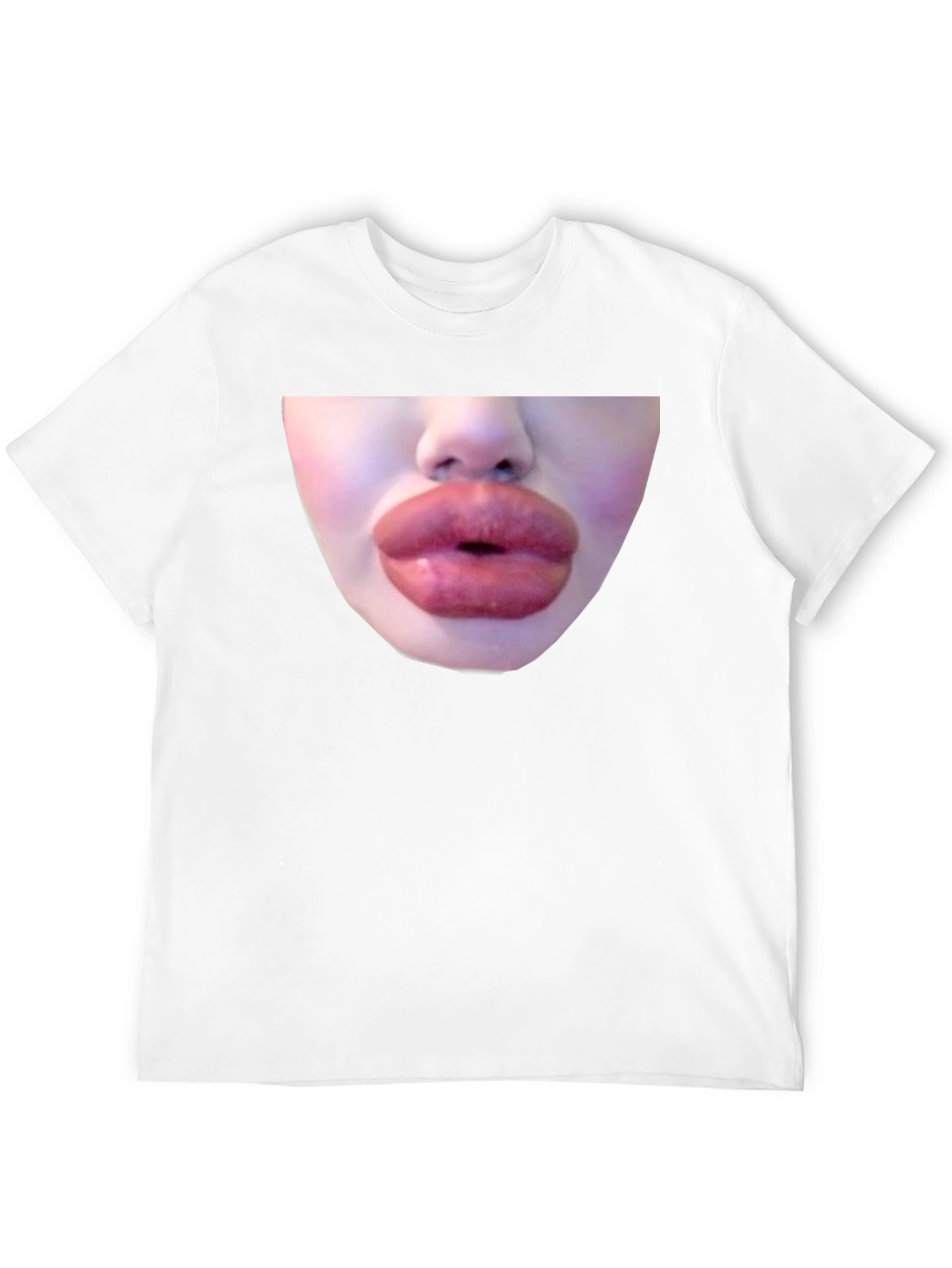 Statement Black Tee with Bold Lip Graphic