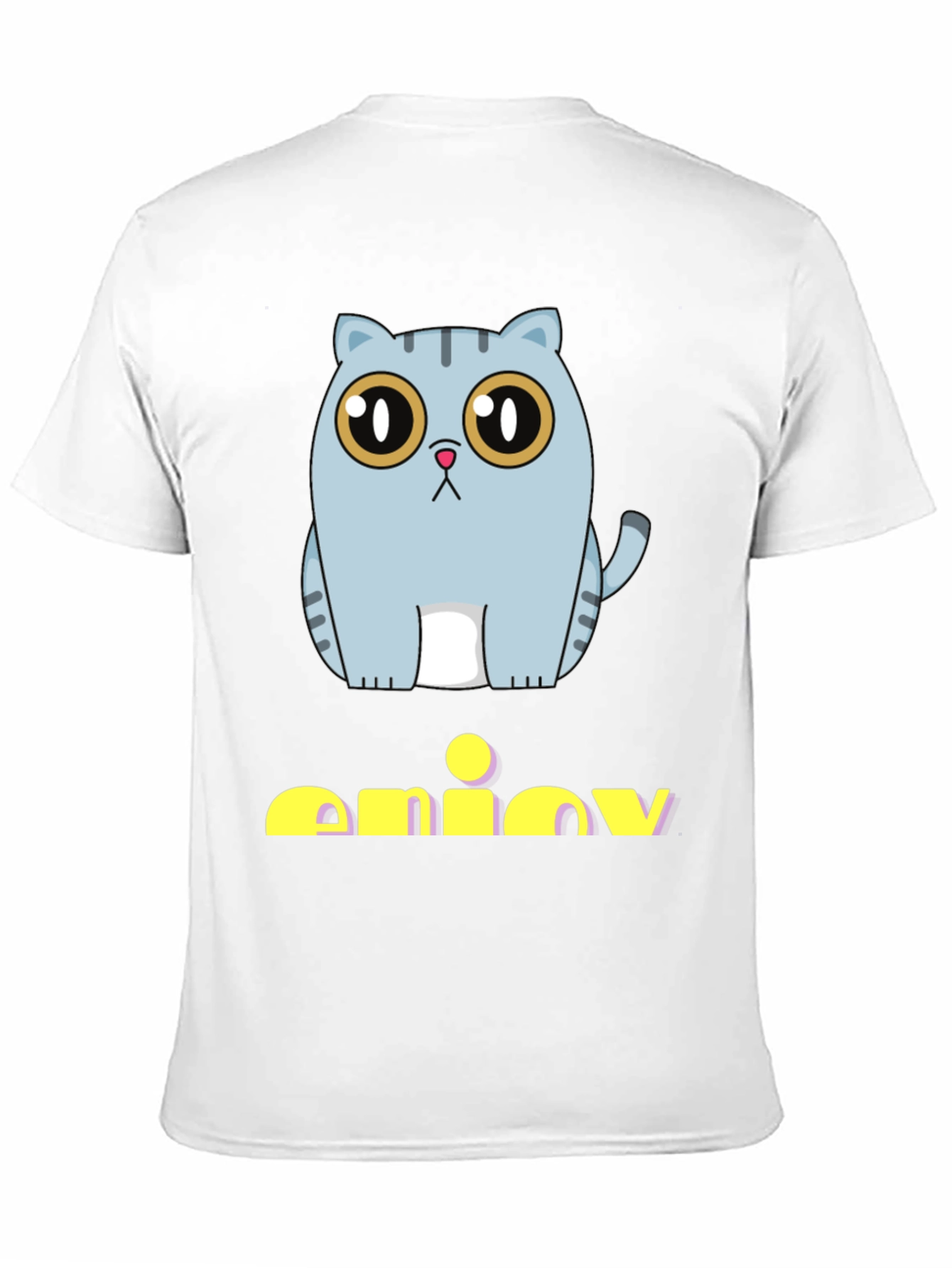 Cute Cat Graphic Print Black T-Shirt