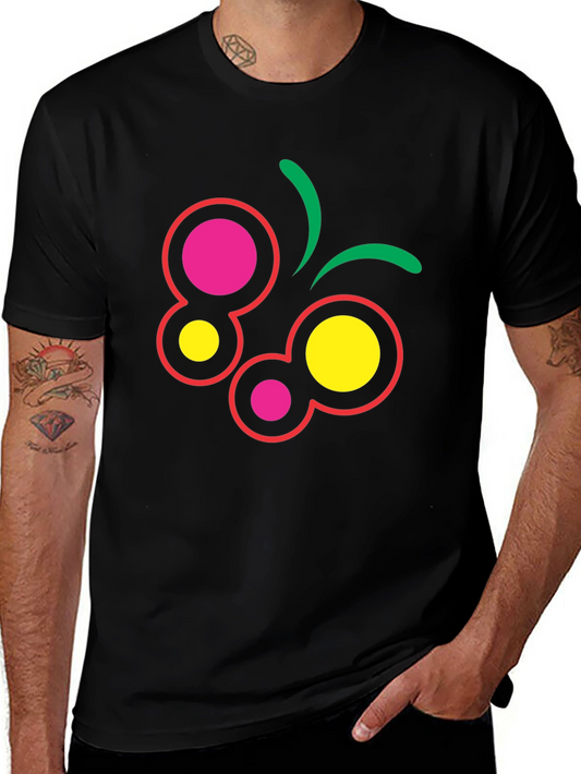 Abstract Butterfly Graphic Tee - Black Cotton Blend