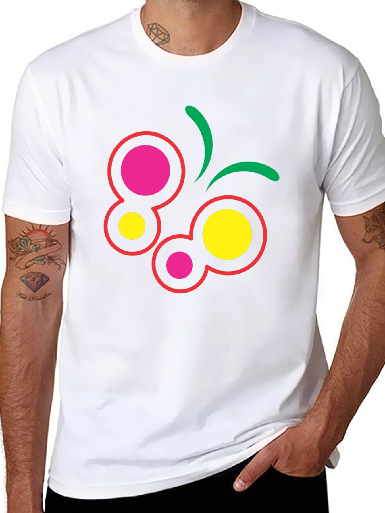 Abstract Butterfly Graphic Tee - Black Cotton Blend