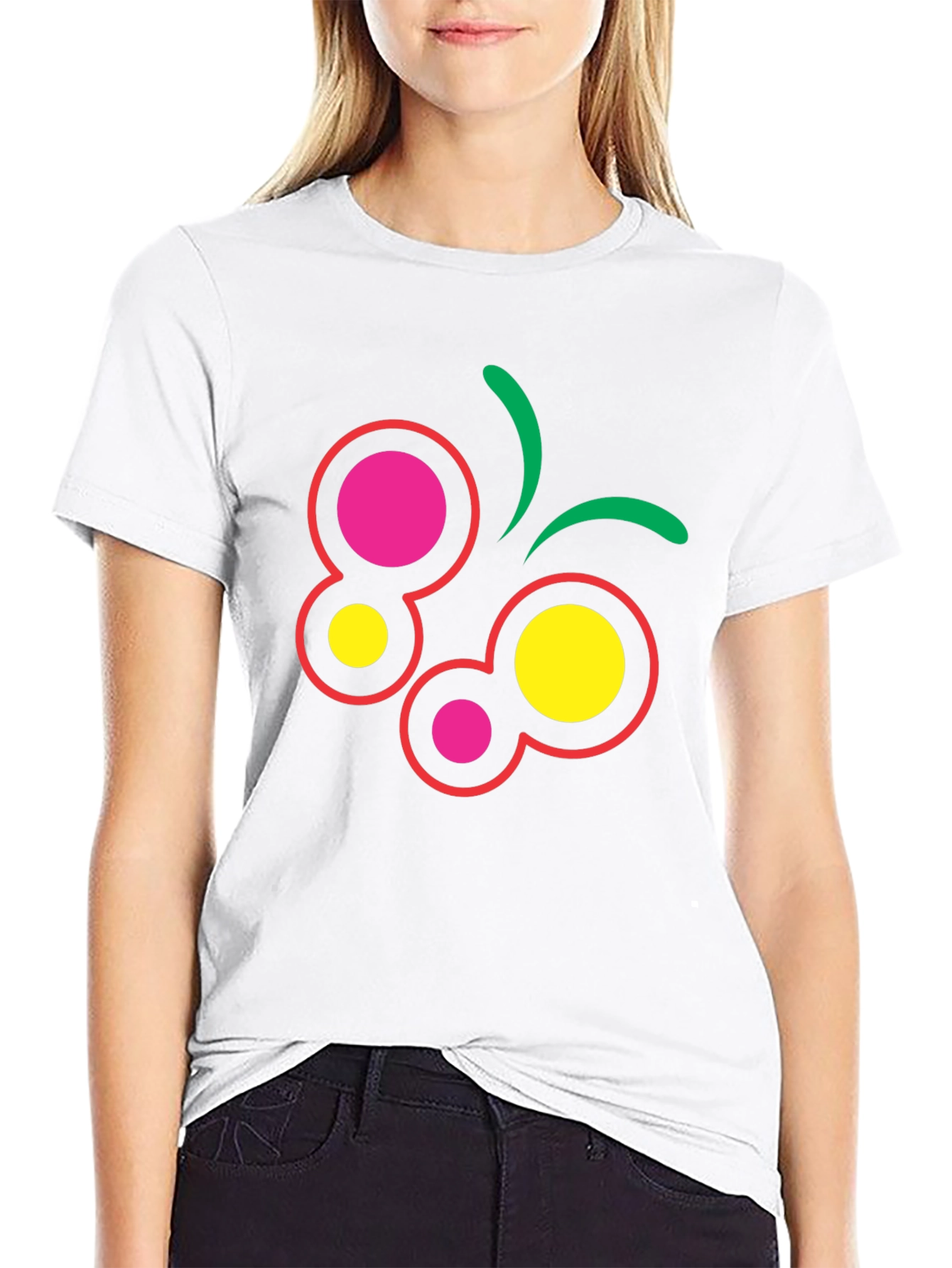 Abstract Butterfly Graphic Tee - Black Cotton Blend