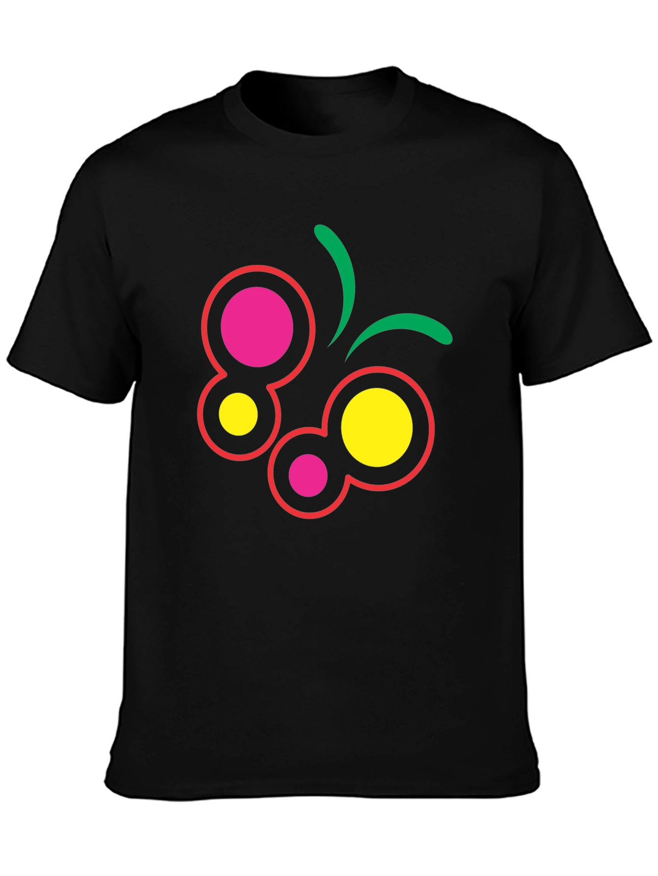 Abstract Butterfly Graphic Tee - Black Cotton Blend