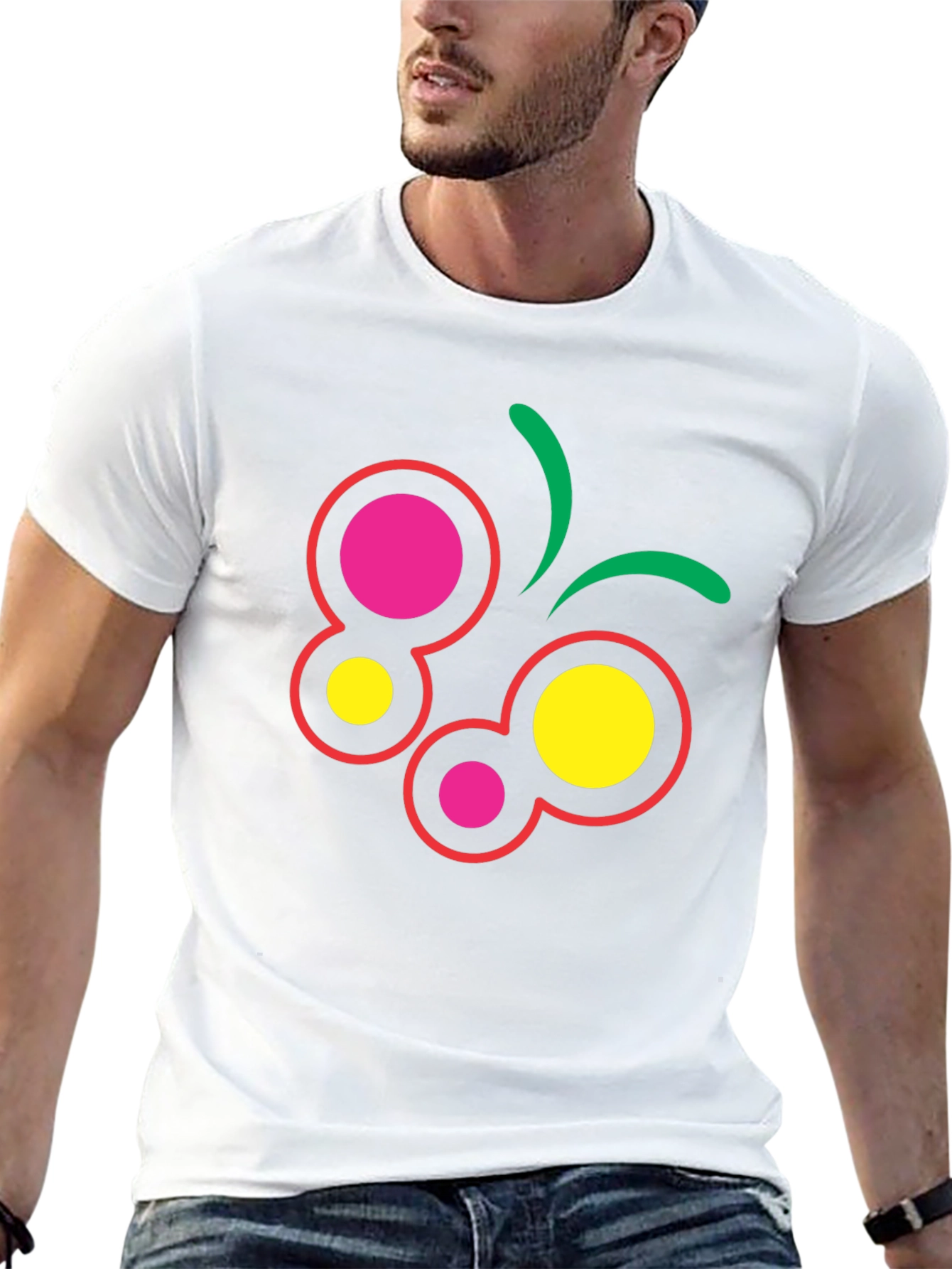 Abstract Butterfly Graphic Tee - Black Cotton Blend