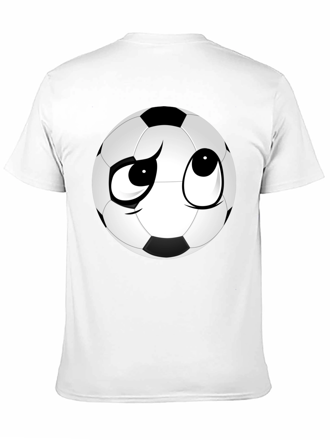 Soccer Ball Face Graphic Tee - Soft Black T-Shirt