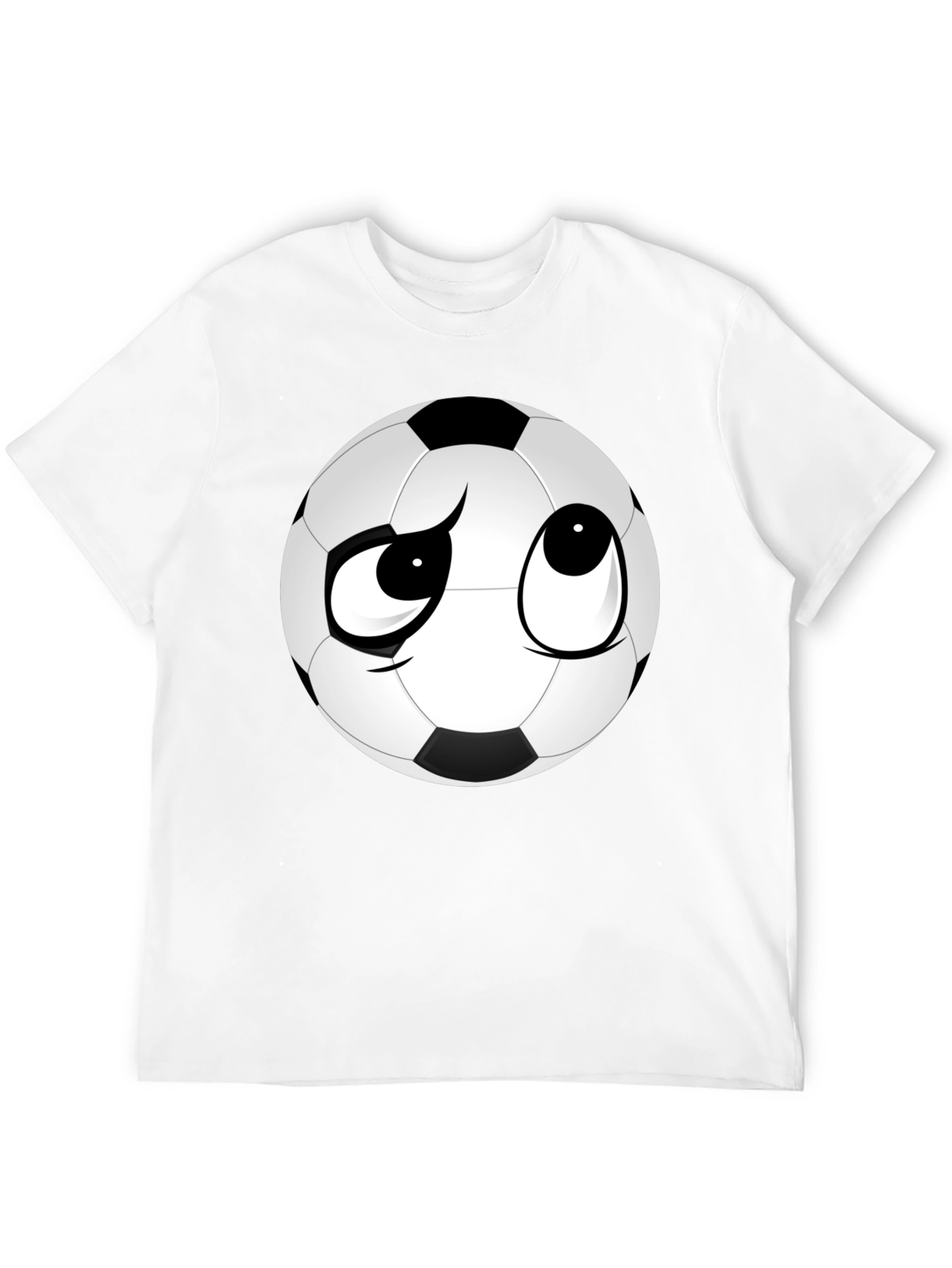 Soccer Ball Face Graphic Tee - Soft Black T-Shirt