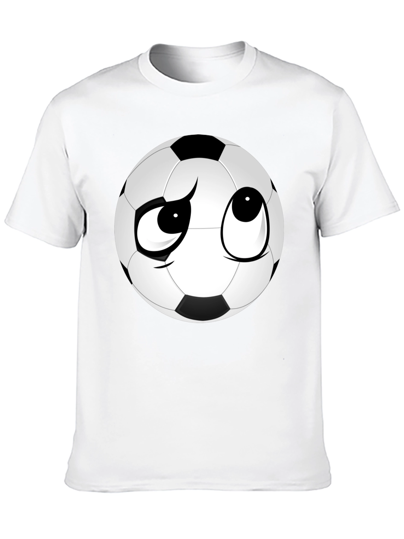 Soccer Ball Face Graphic Tee - Soft Black T-Shirt
