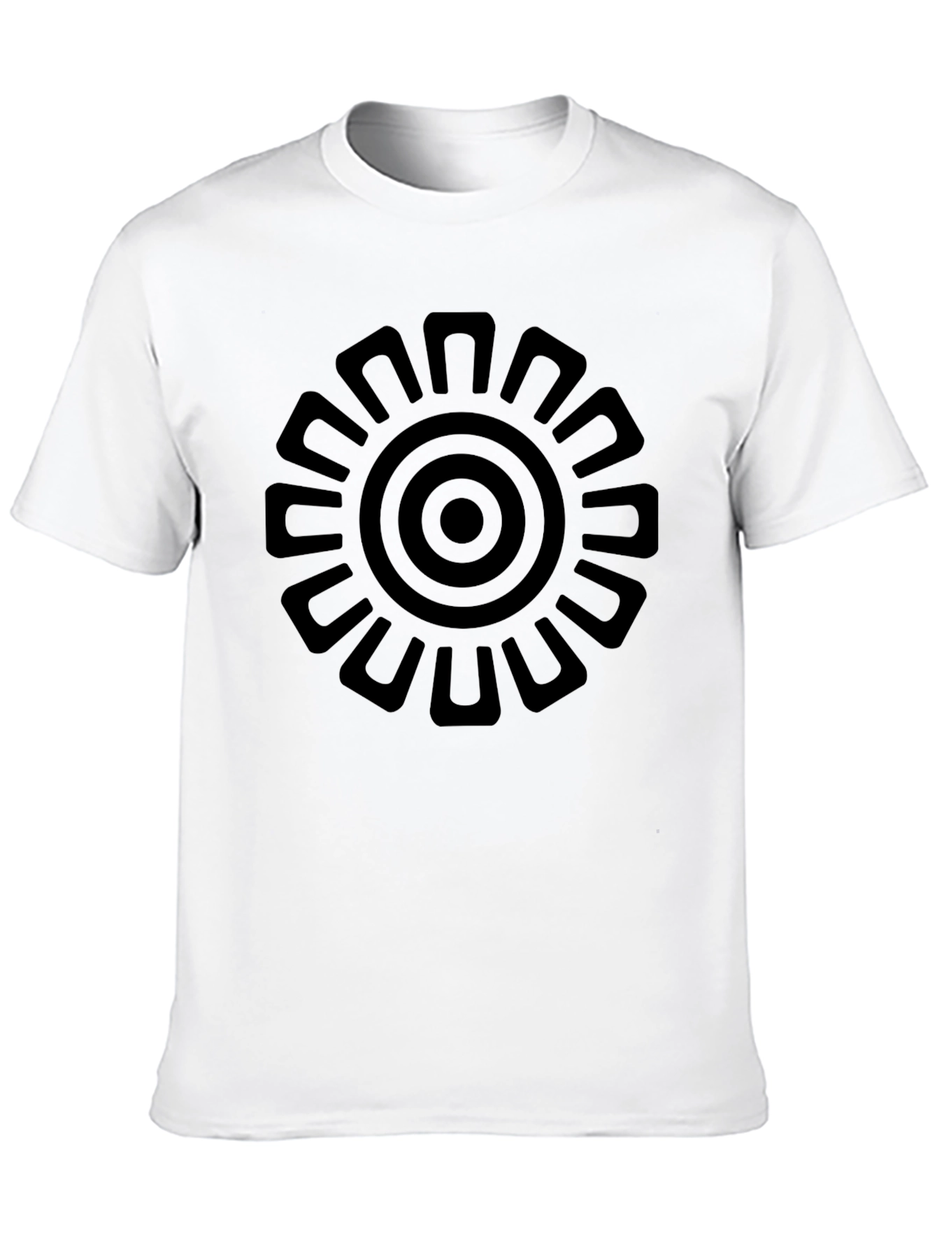 Abstract Sun Graphic T-Shirt - Stylish Black Tee