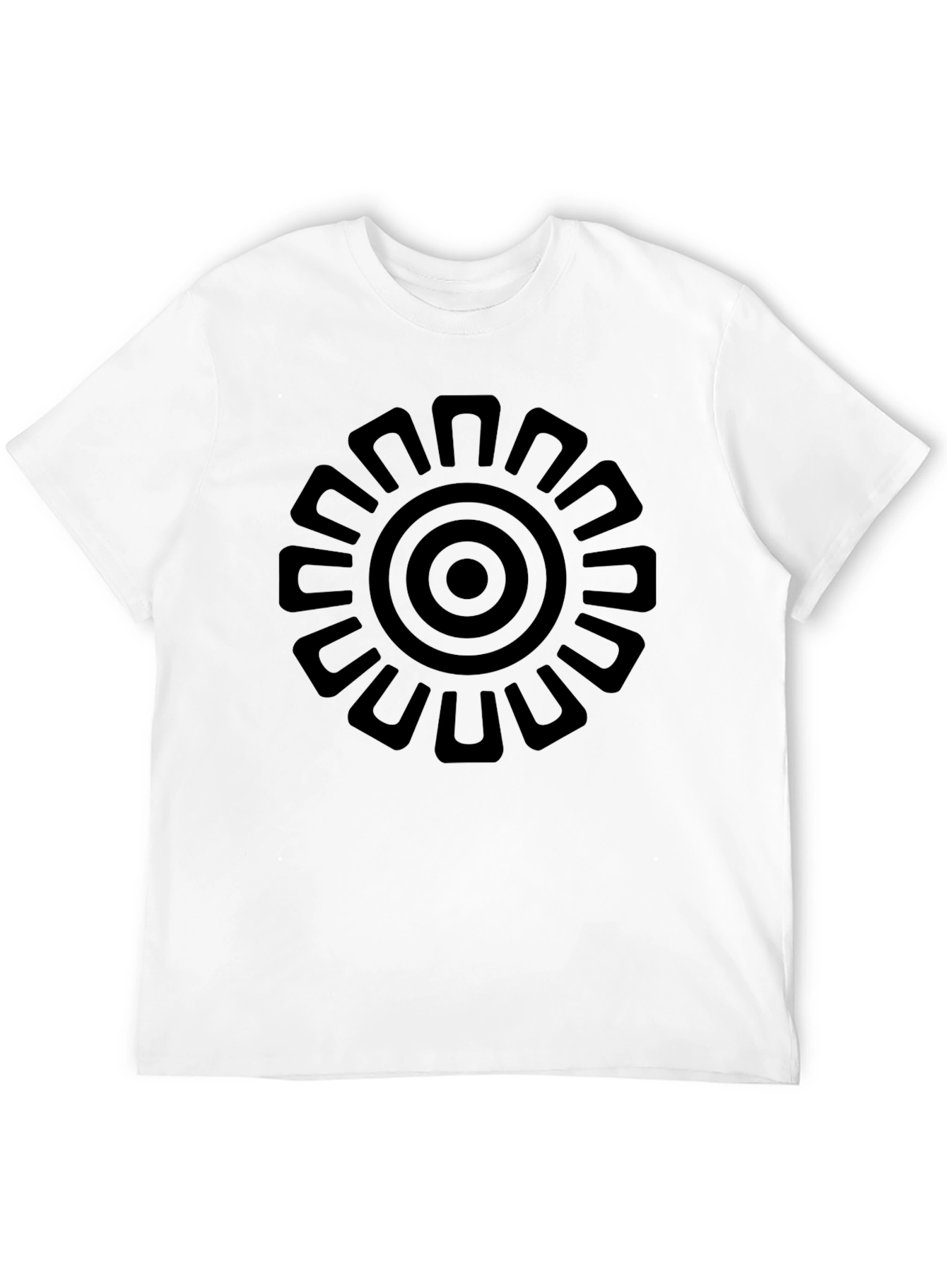 Abstract Sun Graphic T-Shirt - Stylish Black Tee