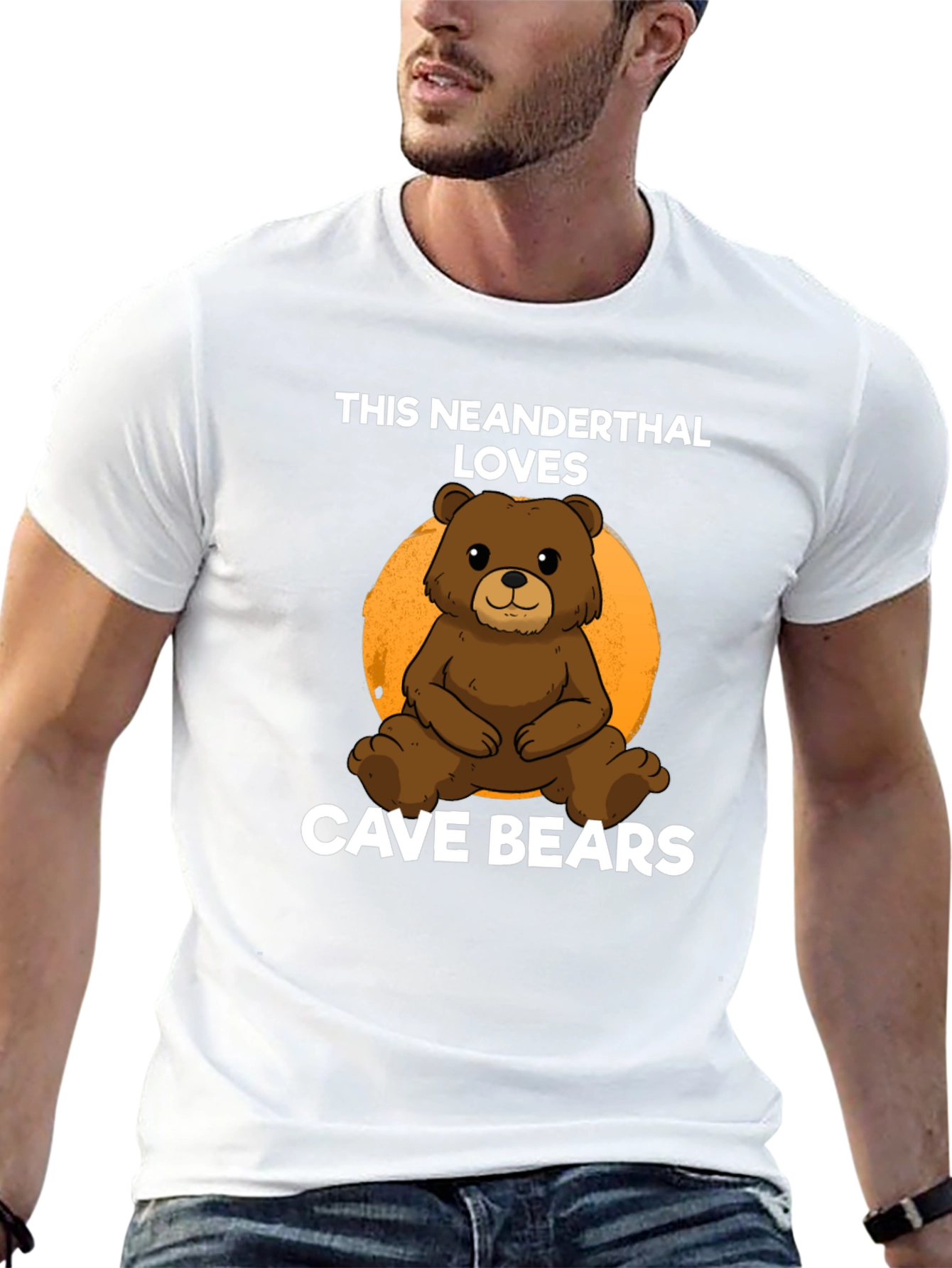 Neanderthal Loves Cave Bears Graphic T-Shirt