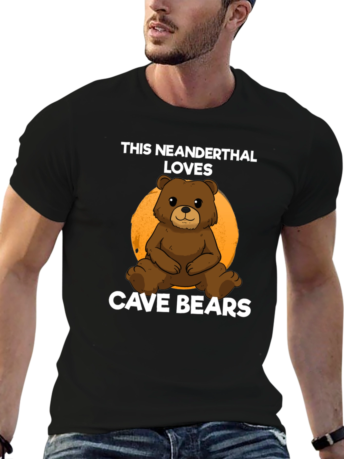 Neanderthal Loves Cave Bears Graphic T-Shirt