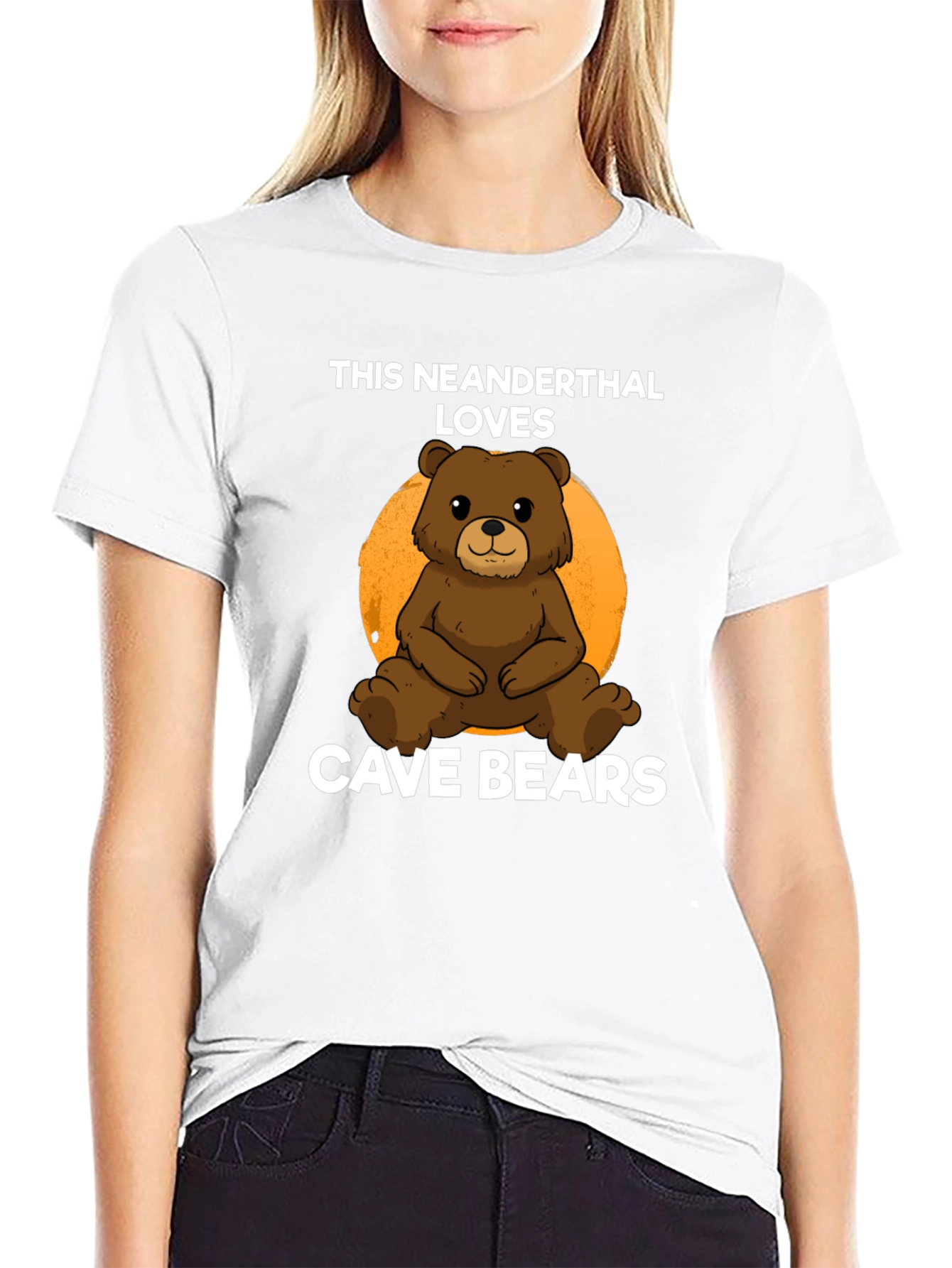 Neanderthal Loves Cave Bears Graphic T-Shirt