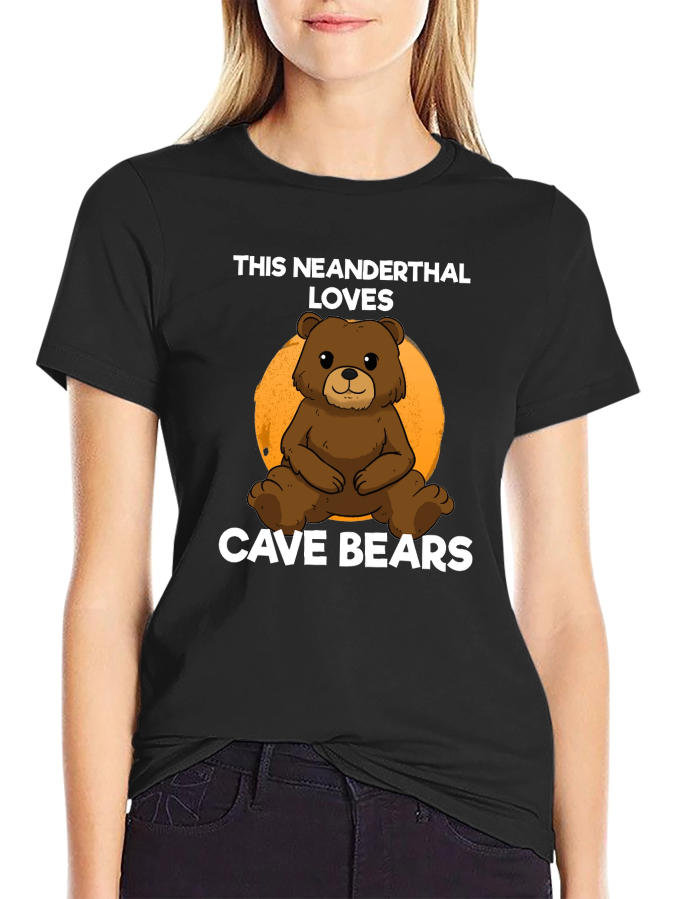 Neanderthal Loves Cave Bears Graphic T-Shirt
