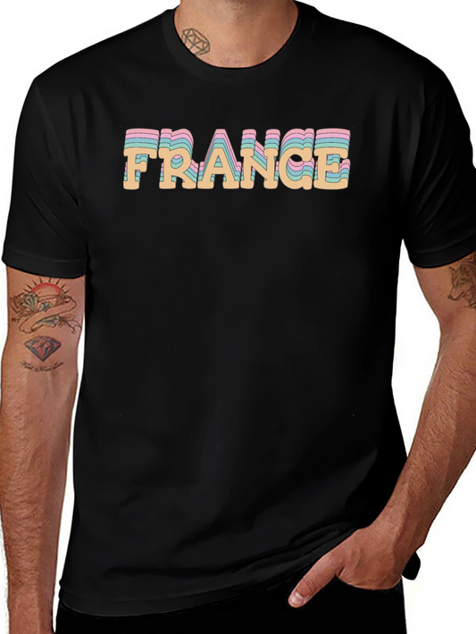 Retro France Graphic Tee - Unisex Black T-Shirt