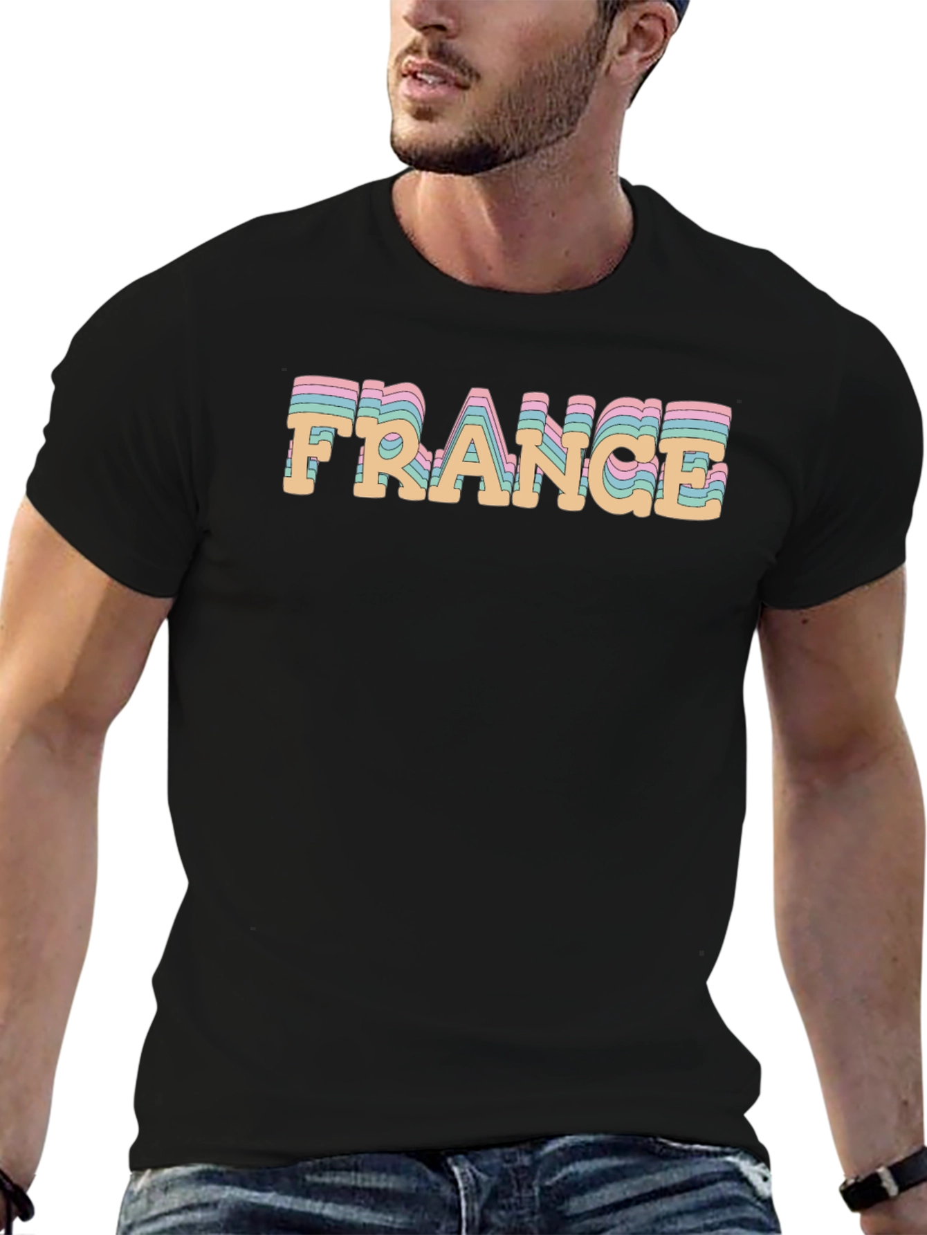 Retro France Graphic Tee - Unisex Black T-Shirt