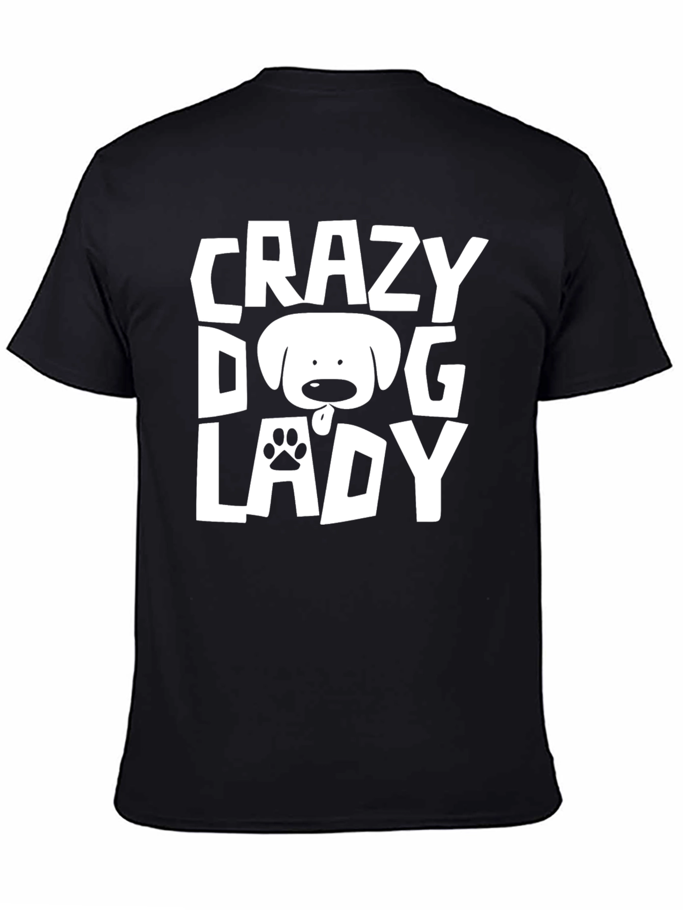 Crazy Dog Lady Black T-Shirt