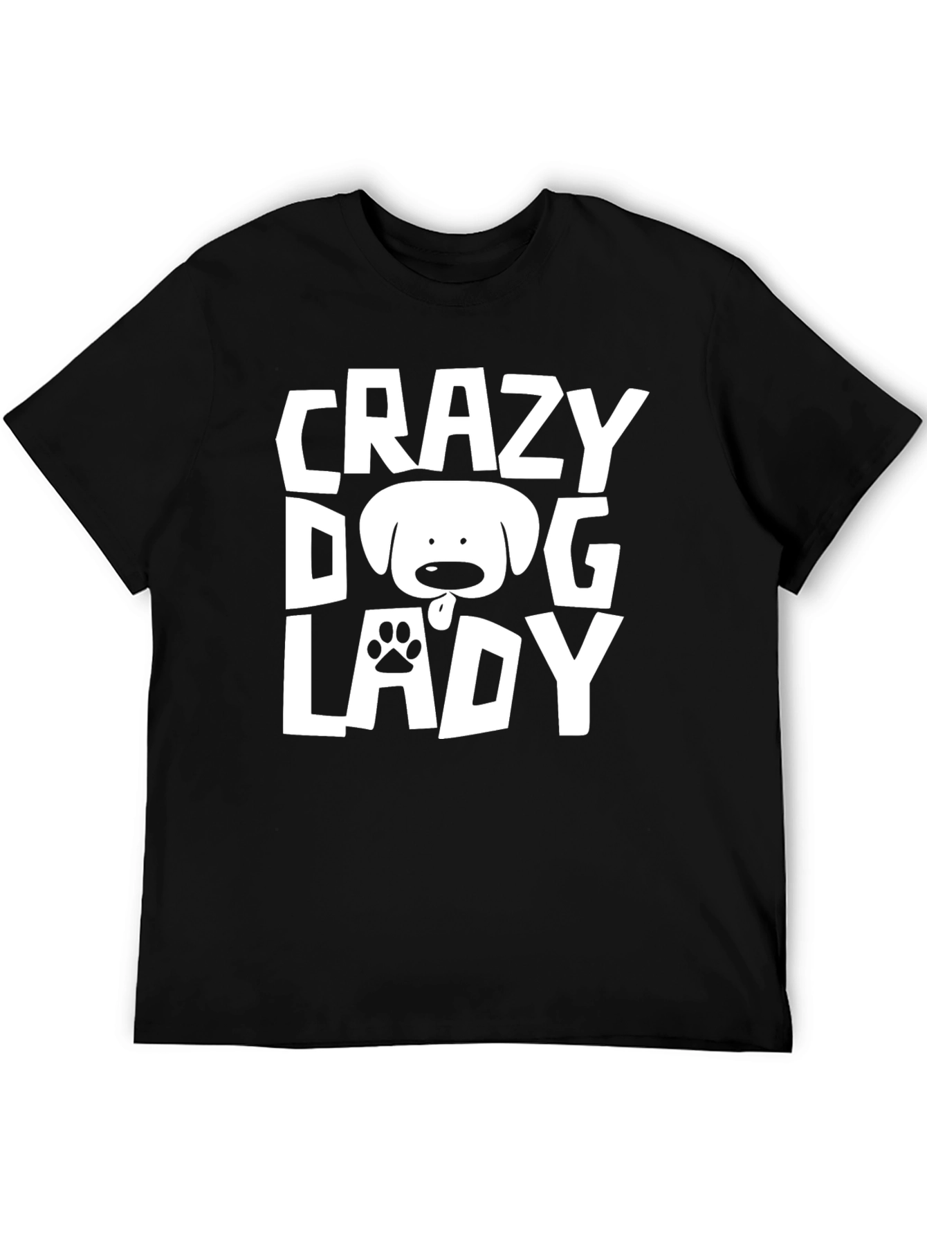 Crazy Dog Lady Black T-Shirt