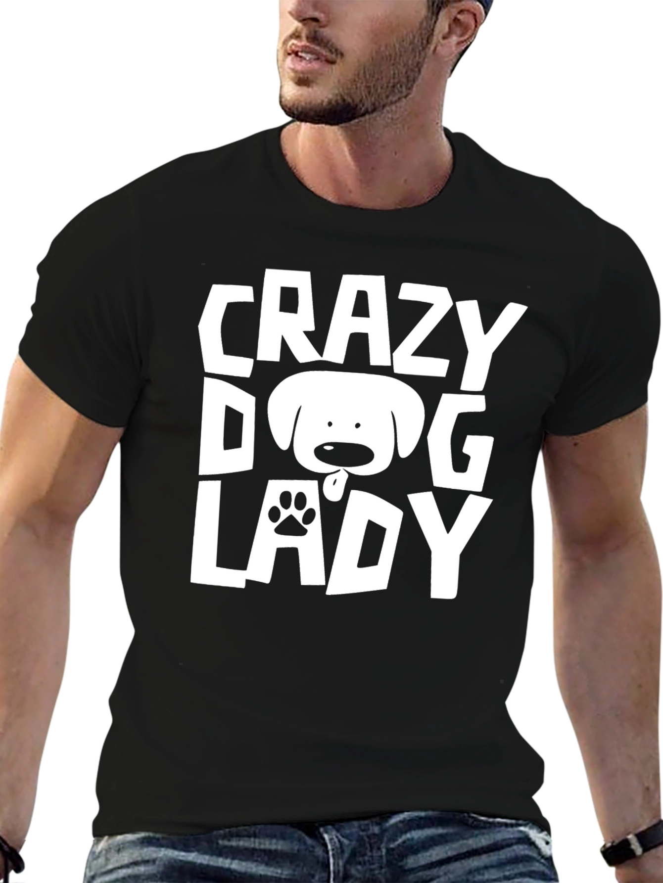Crazy Dog Lady Black T-Shirt