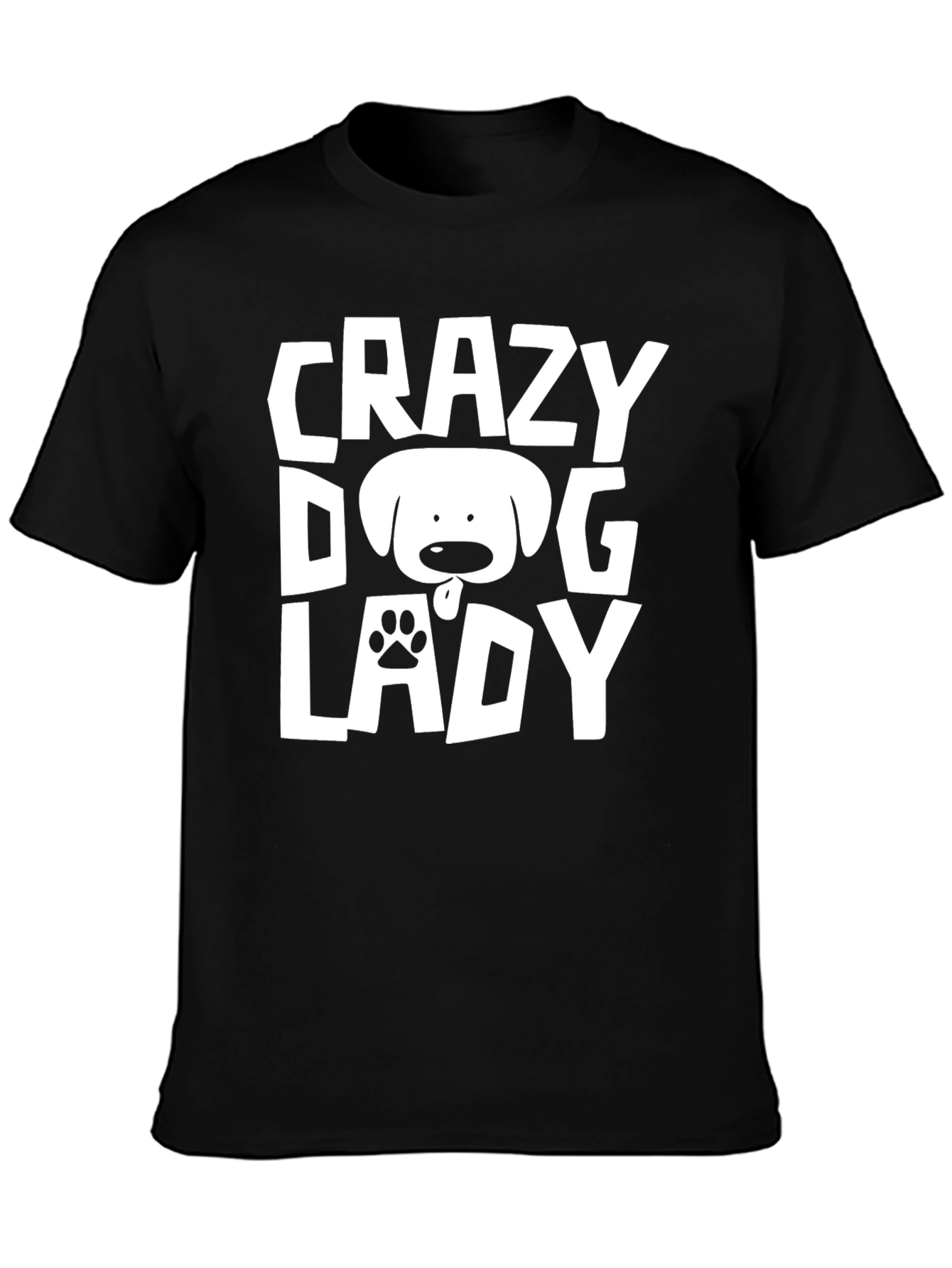Crazy Dog Lady Black T-Shirt