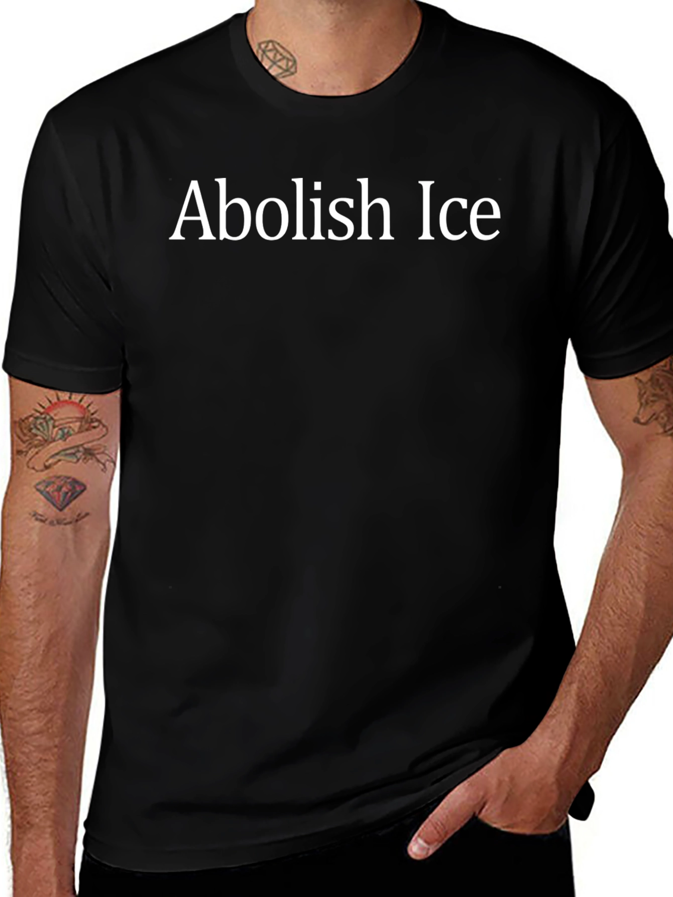 Abolish Ice Black Crewneck T-Shirt