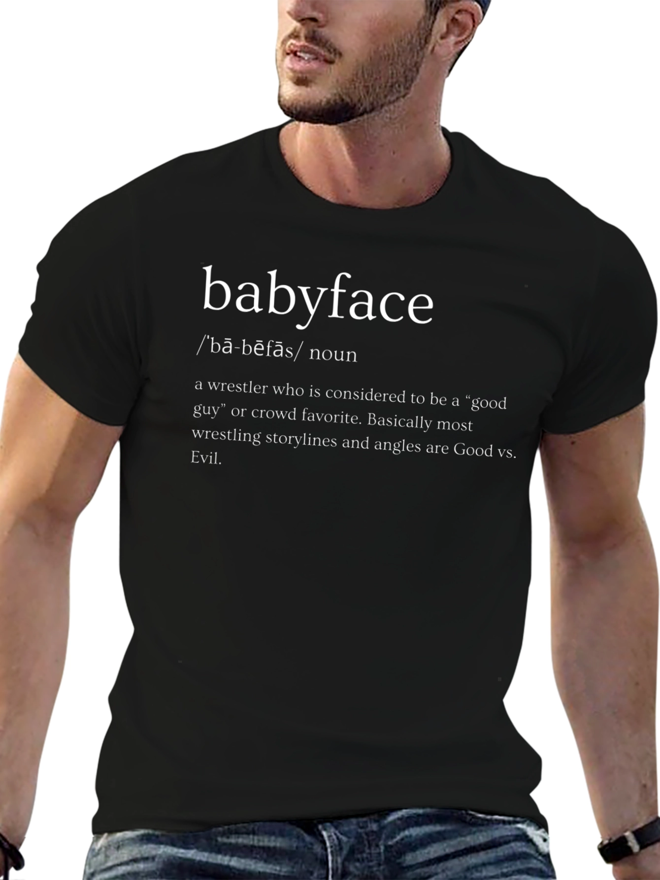 Babyface Wrestler Definition Graphic Tee - Black