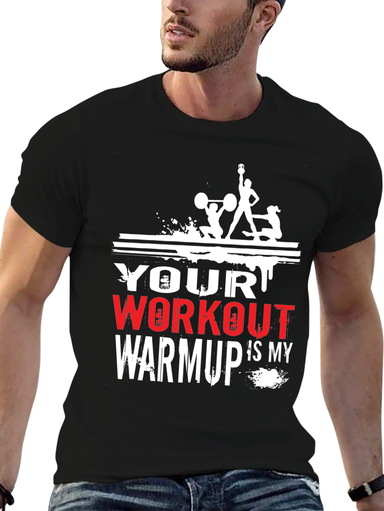 Workout Warmup Graphic Tee - Black