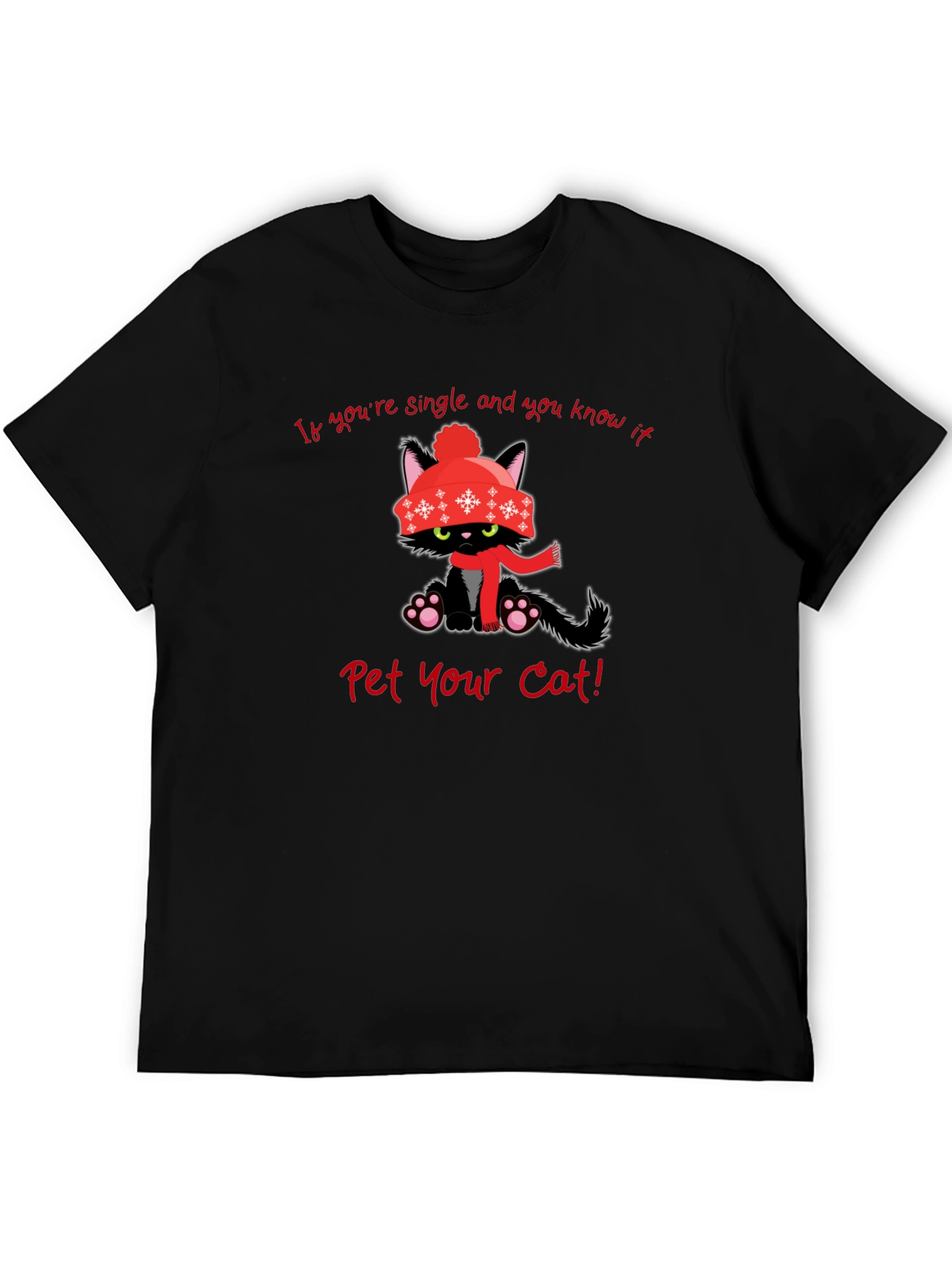 Single Cat Winter T-Shirt