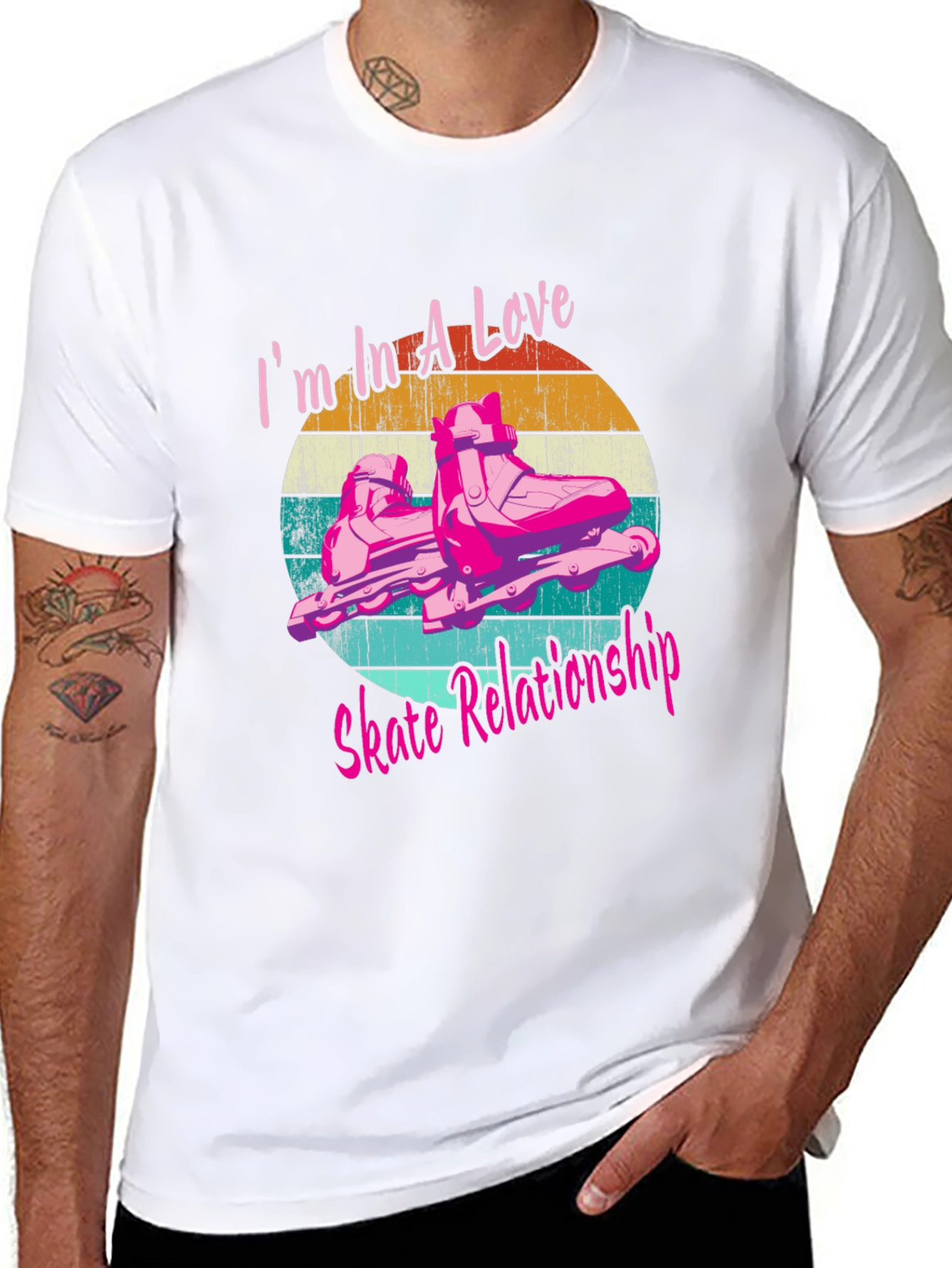 Love Skate Relationship Black Graphic Tee